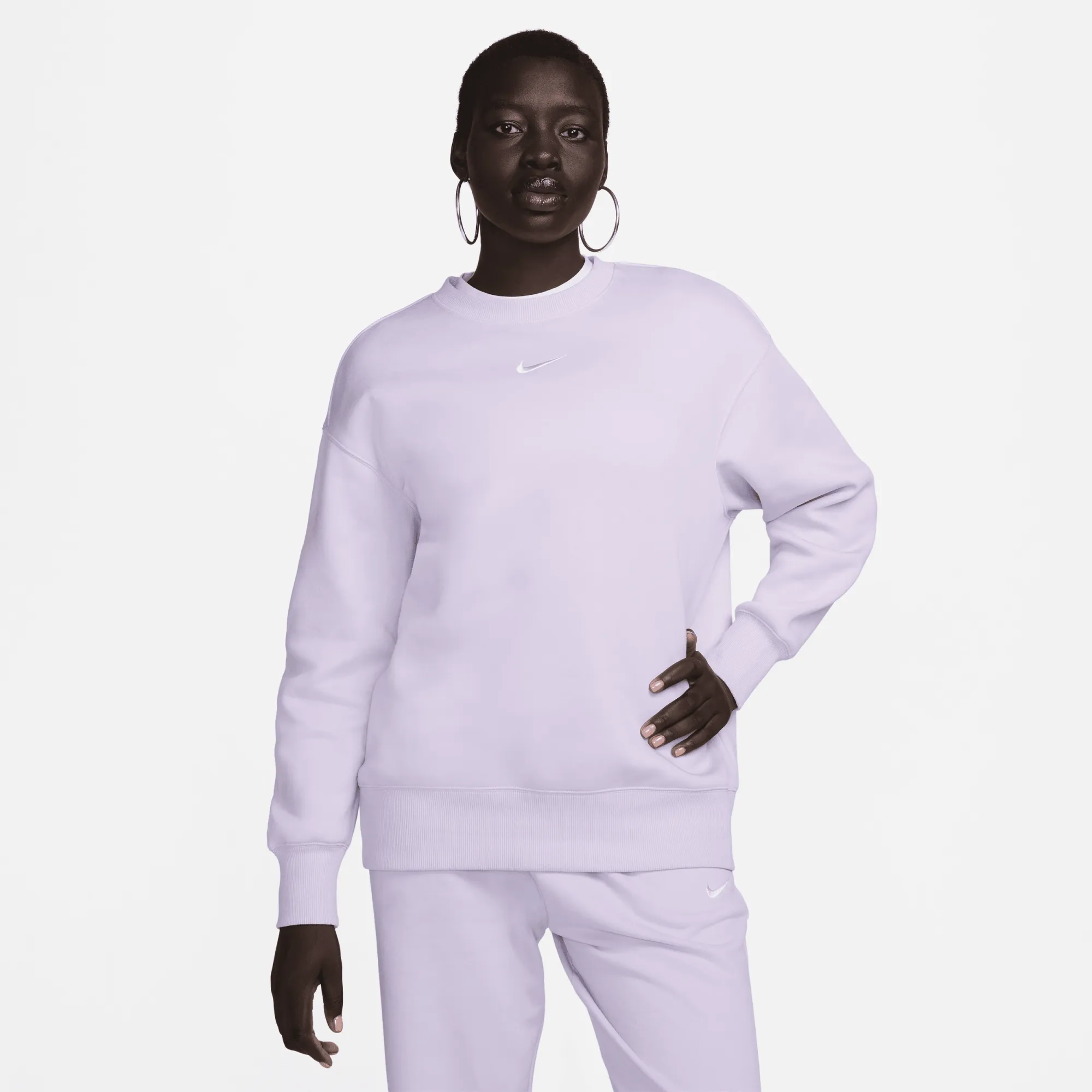Crew Neck Lavender Nike Sweatshirt Nike Sportswear Phoenix Fleece