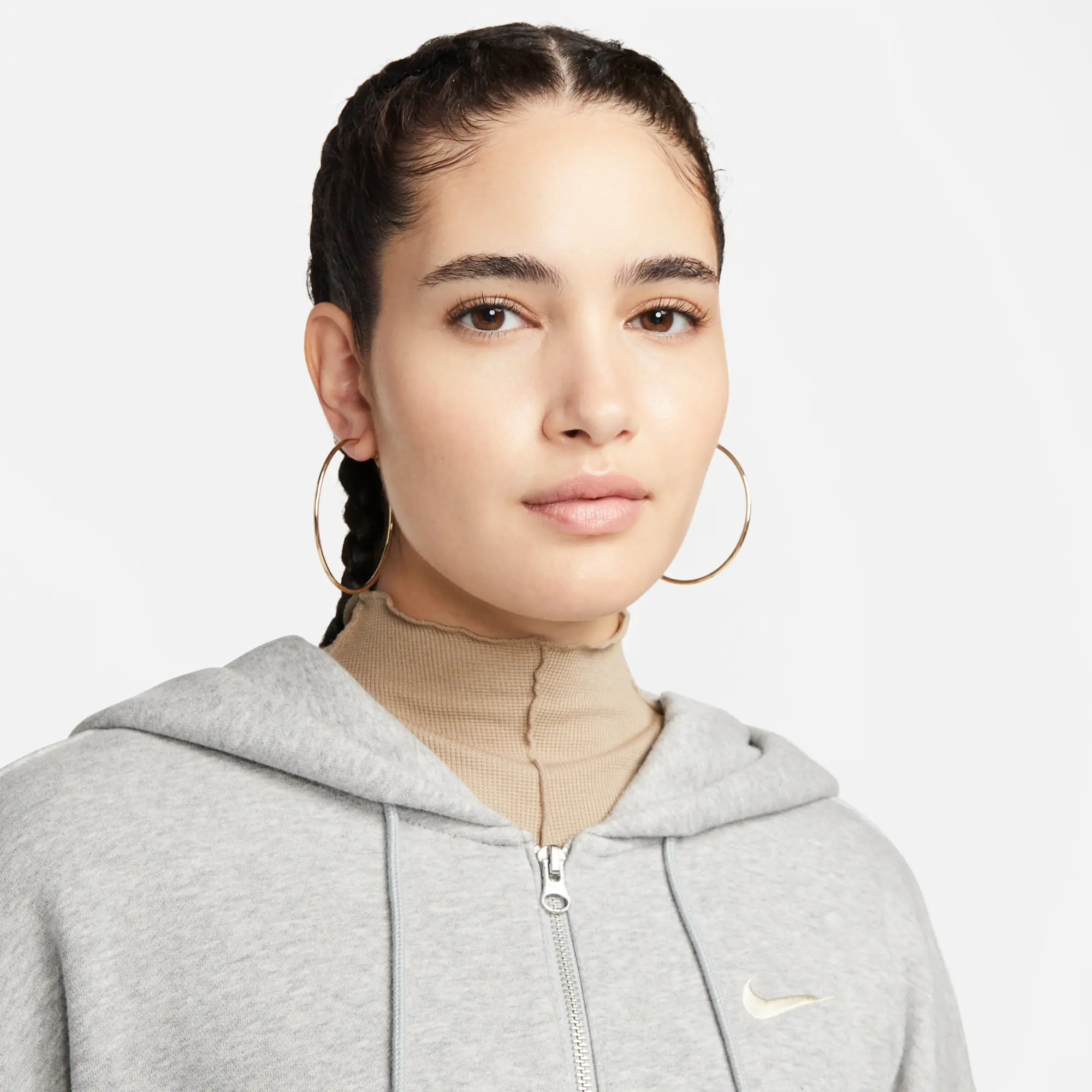 Nike Sportswear Phoenix Fleece Women's Oversized Full-Zip Hoodie - Grey - Cotton/Polyester