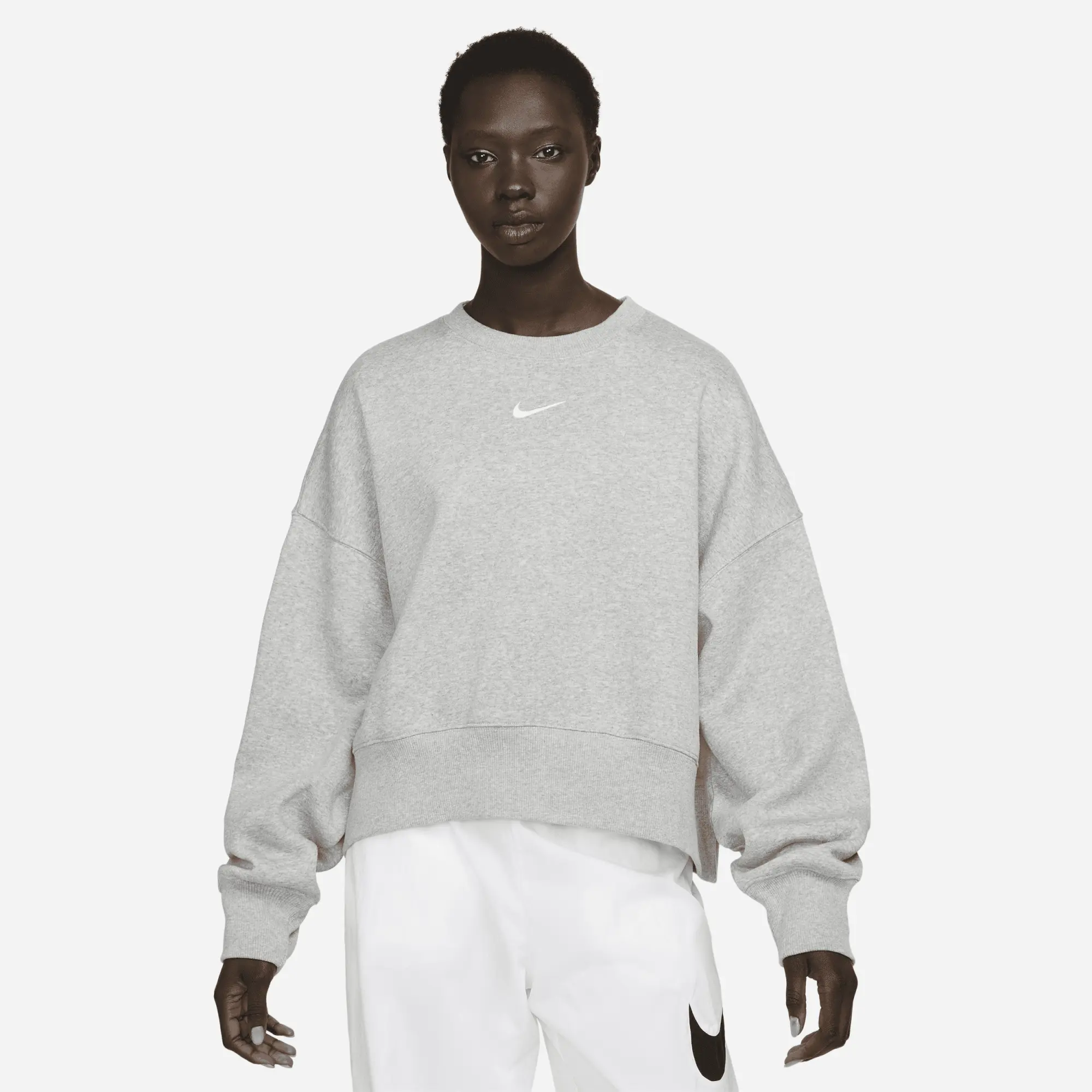 Nike Sportswear Phoenix Fleece Women's Over-Oversized Crew-Neck Sweatshirt - Grey - Cotton/Polyester