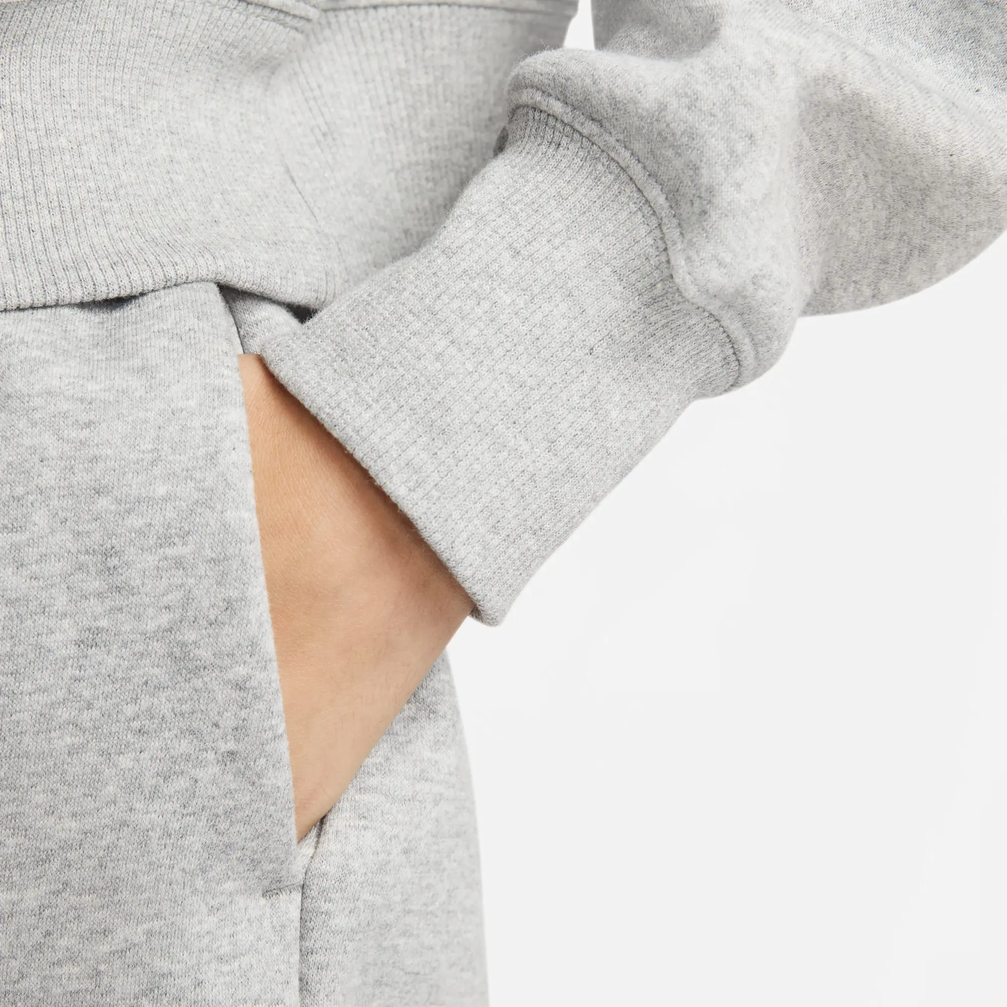 Nike Sportswear Phoenix Fleece Women's 1/2-Zip Cropped Sweatshirt - Grey - Cotton/Polyester