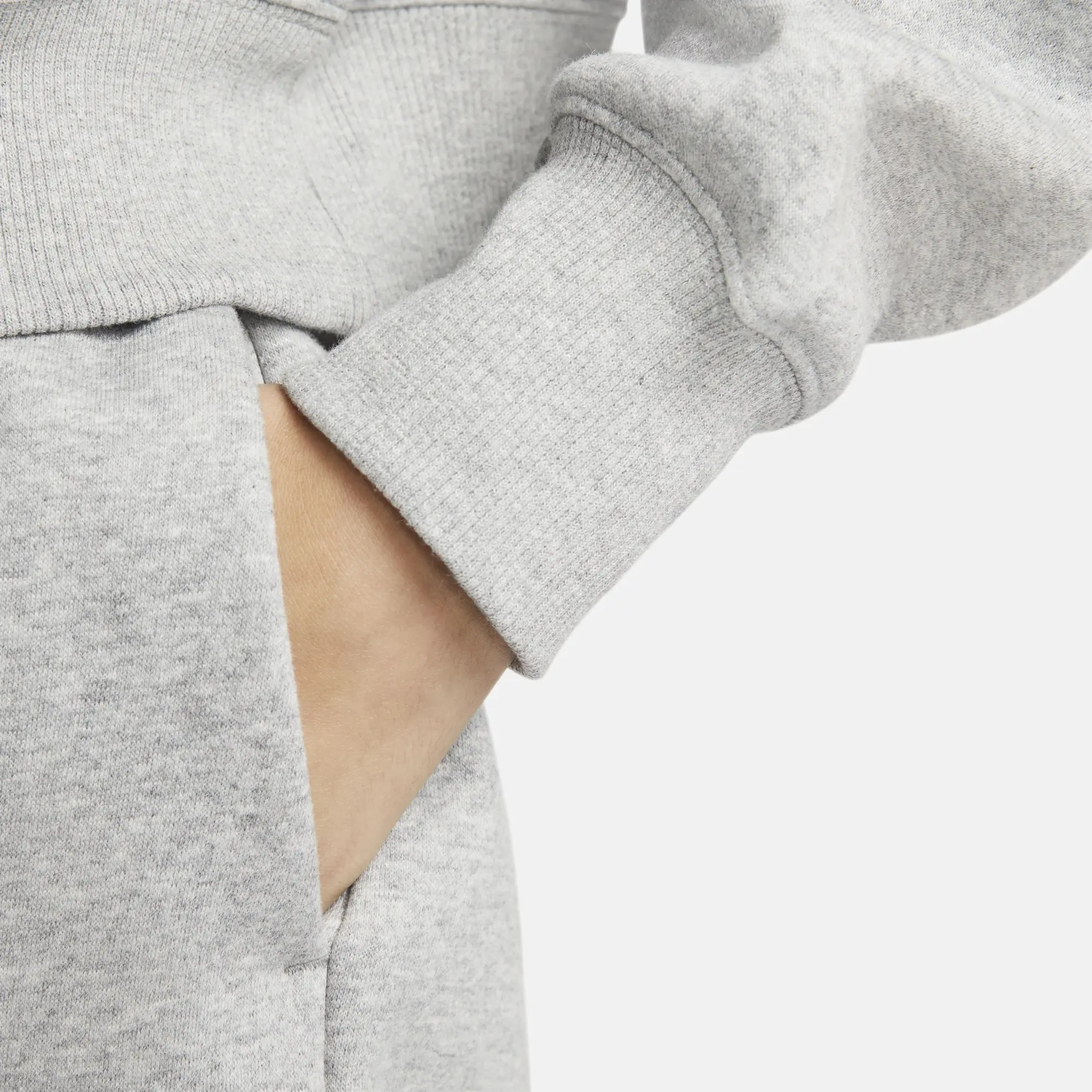 Nike Sportswear Phoenix Fleece Women's 1/2-Zip Cropped Sweatshirt - Grey - Cotton/Polyester