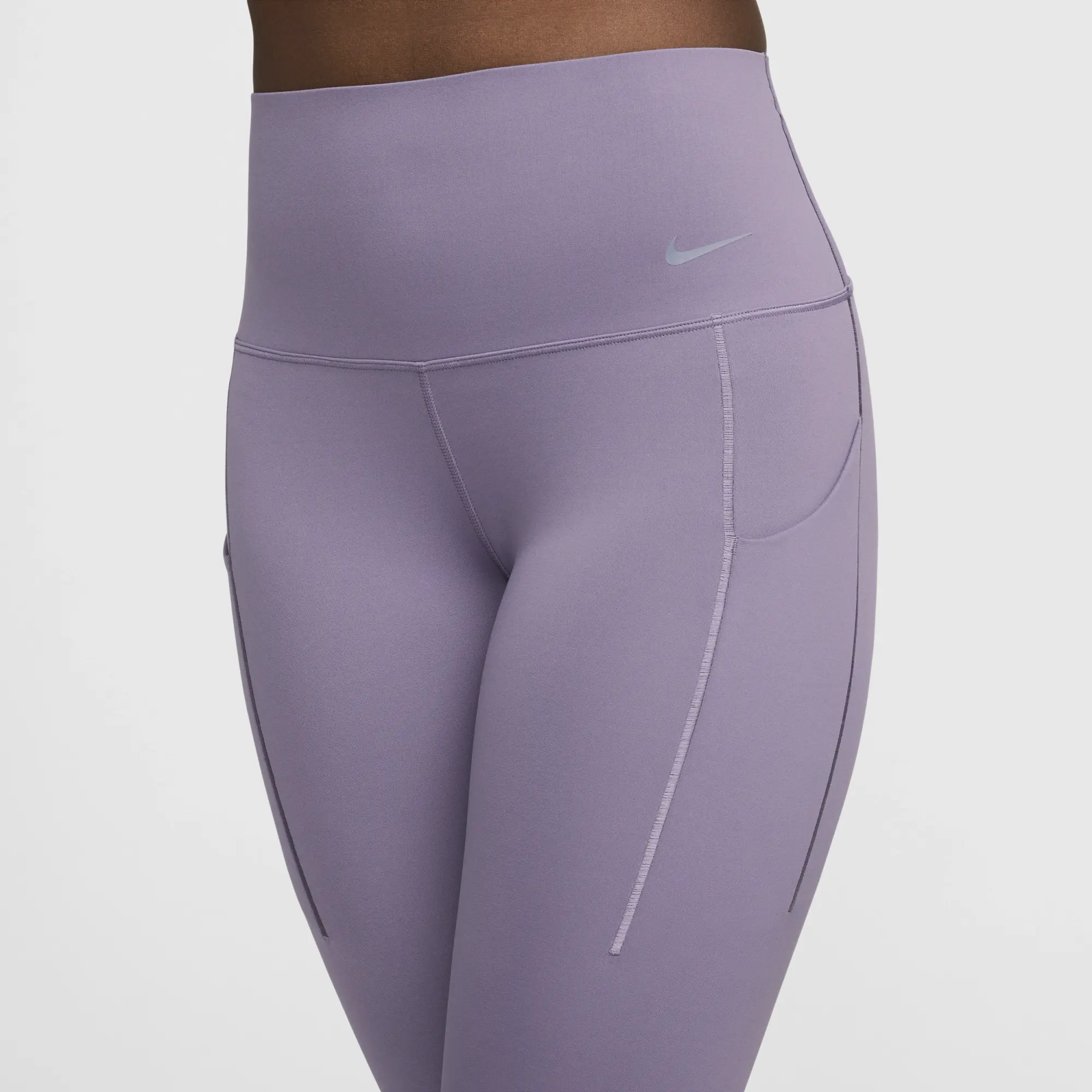 Nike Universa Women's Medium-Support High-Waisted Full-Length Leggings with Pockets - Purple - Recycled Nylon Minimum