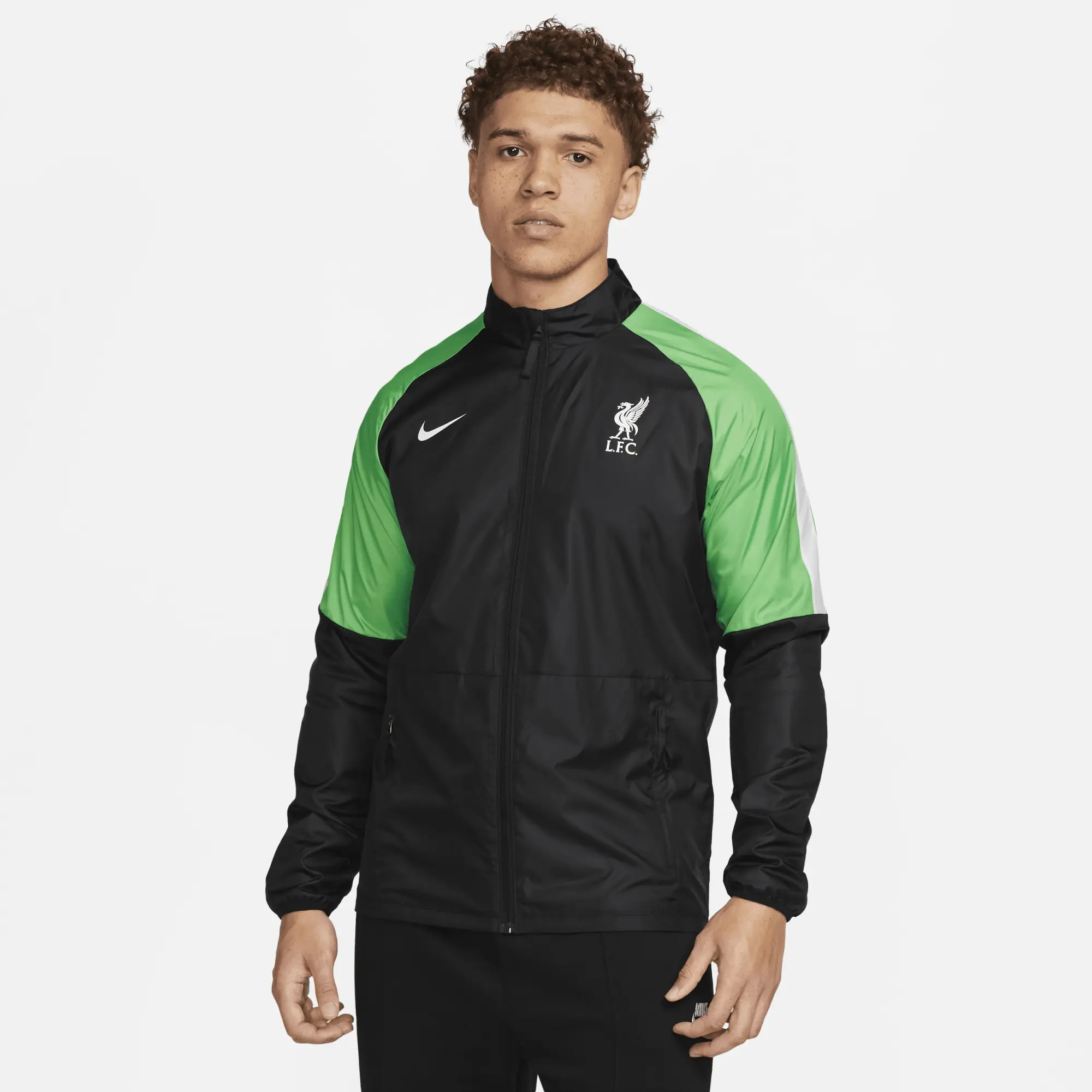 Liverpool F.C. Repel Academy AWF Men s Nike Football Jacket Black 75 Recycled Polyester Minimum DV4716 010 FOOTY.COM