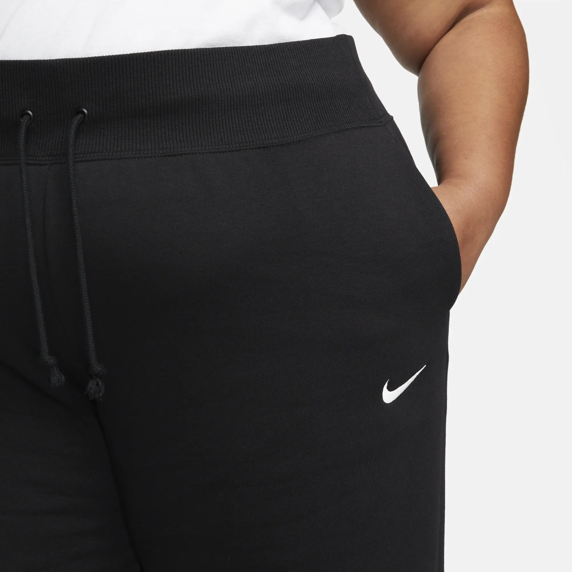 Nike Sportswear Phoenix Fleece Women's High-Waisted Wide-Leg Tracksuit Bottoms - Black - Cotton/Polyester