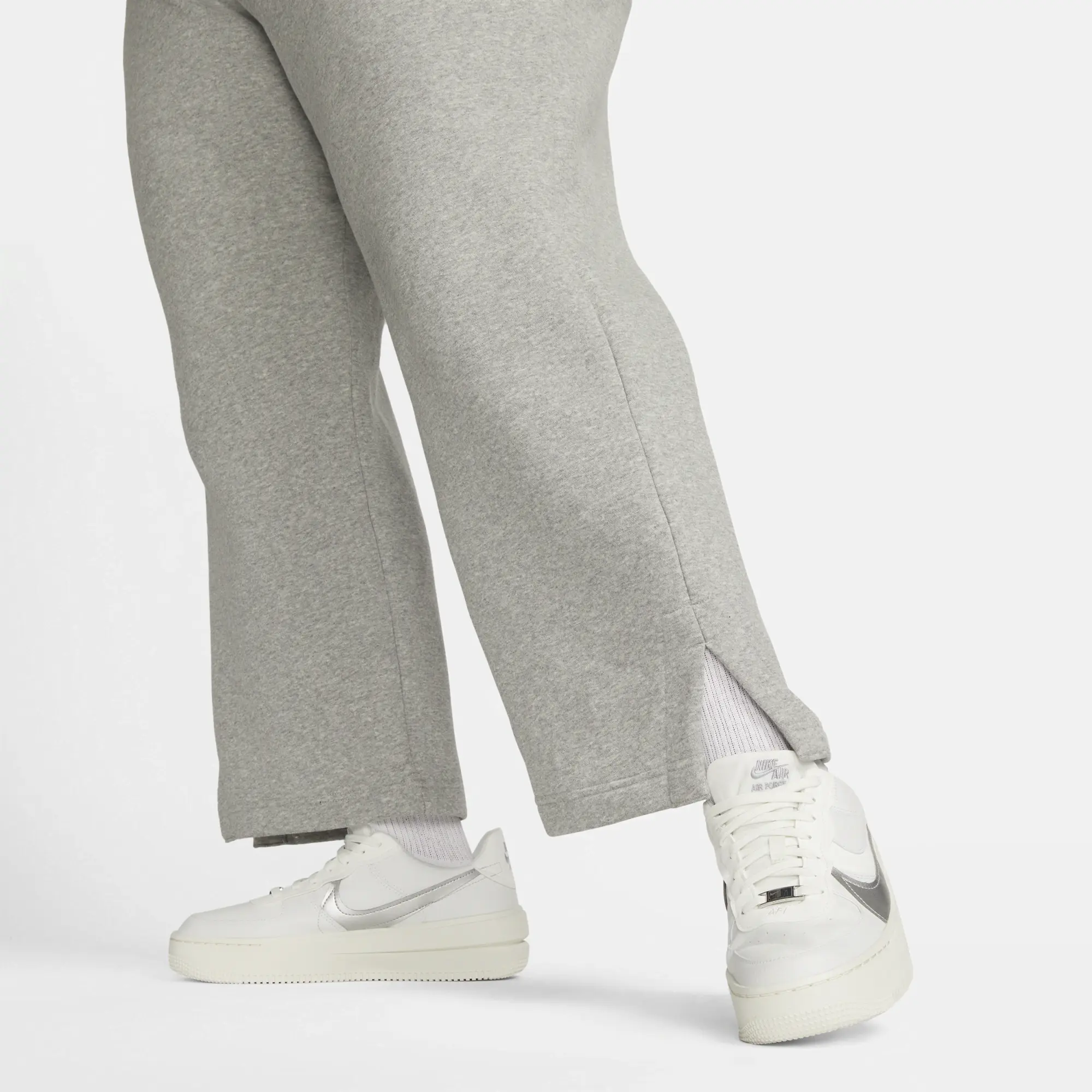 Nike Sportswear Phoenix Fleece Women's High-Waisted Wide-Leg Tracksuit Bottoms - Grey - Fleece/Phoenix Fleece