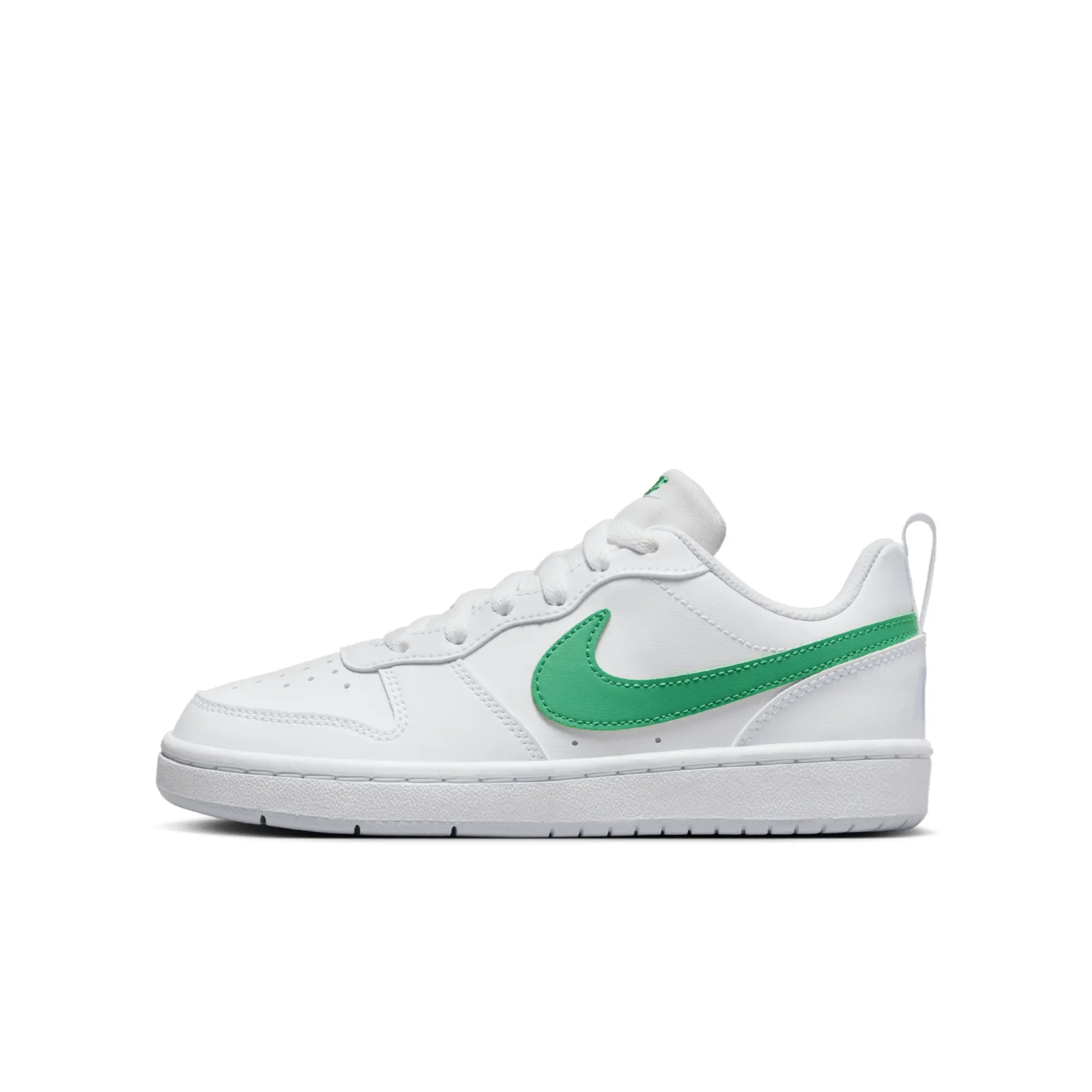 Nike white & green court borough low Youth trainers