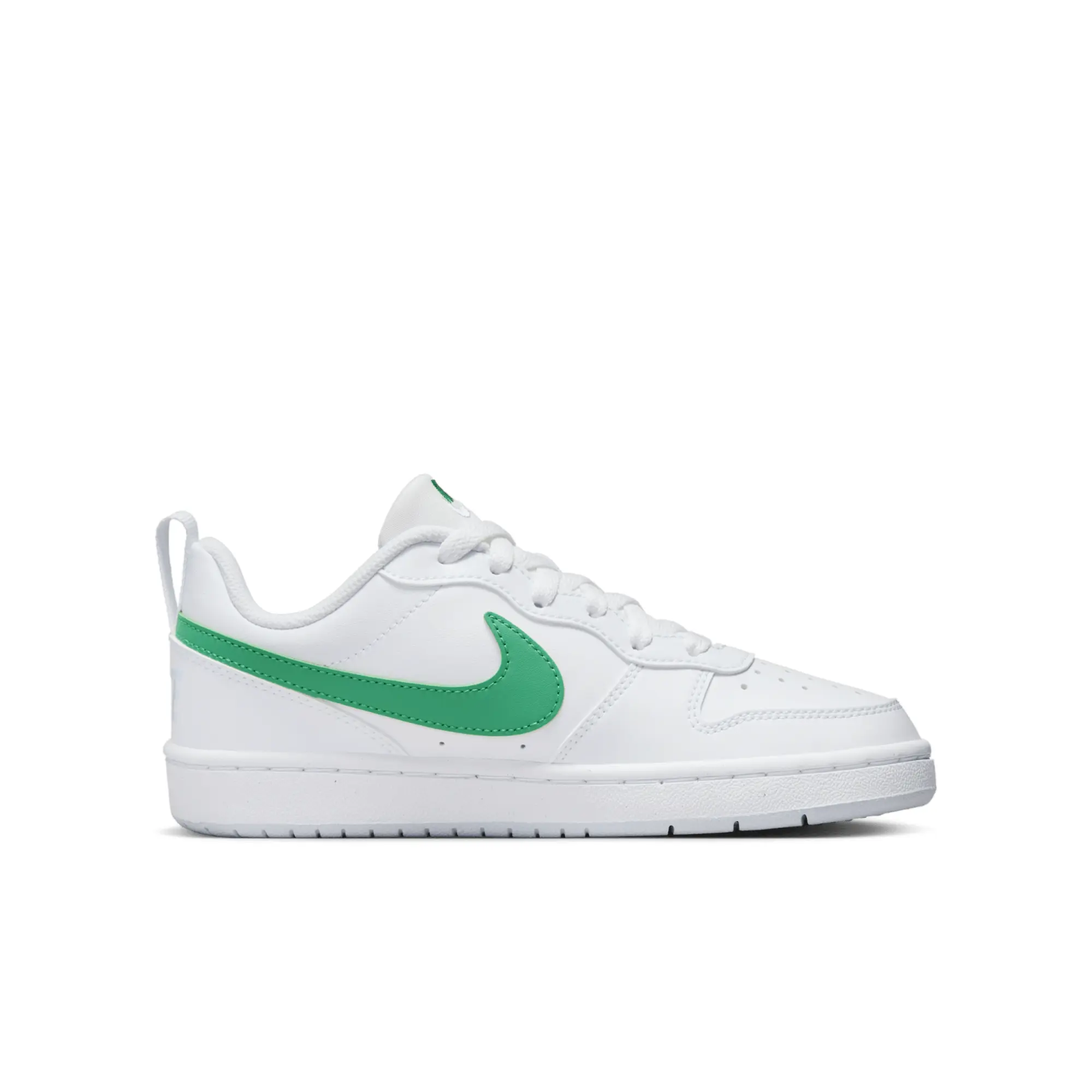 Nike white & green court borough low Youth trainers