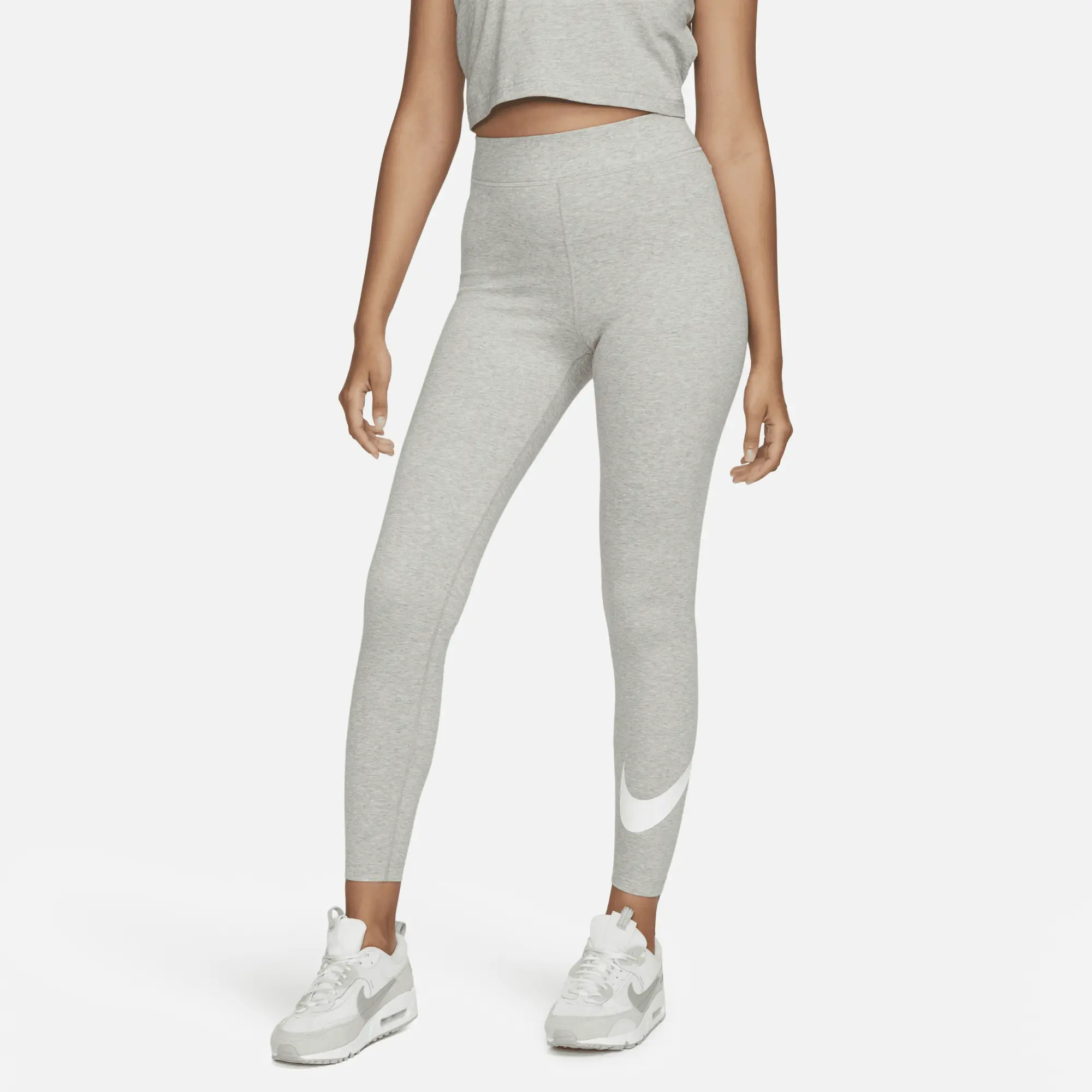 Nike Sportswear Essential Women's Mid-Rise Swoosh Leggings - Grey