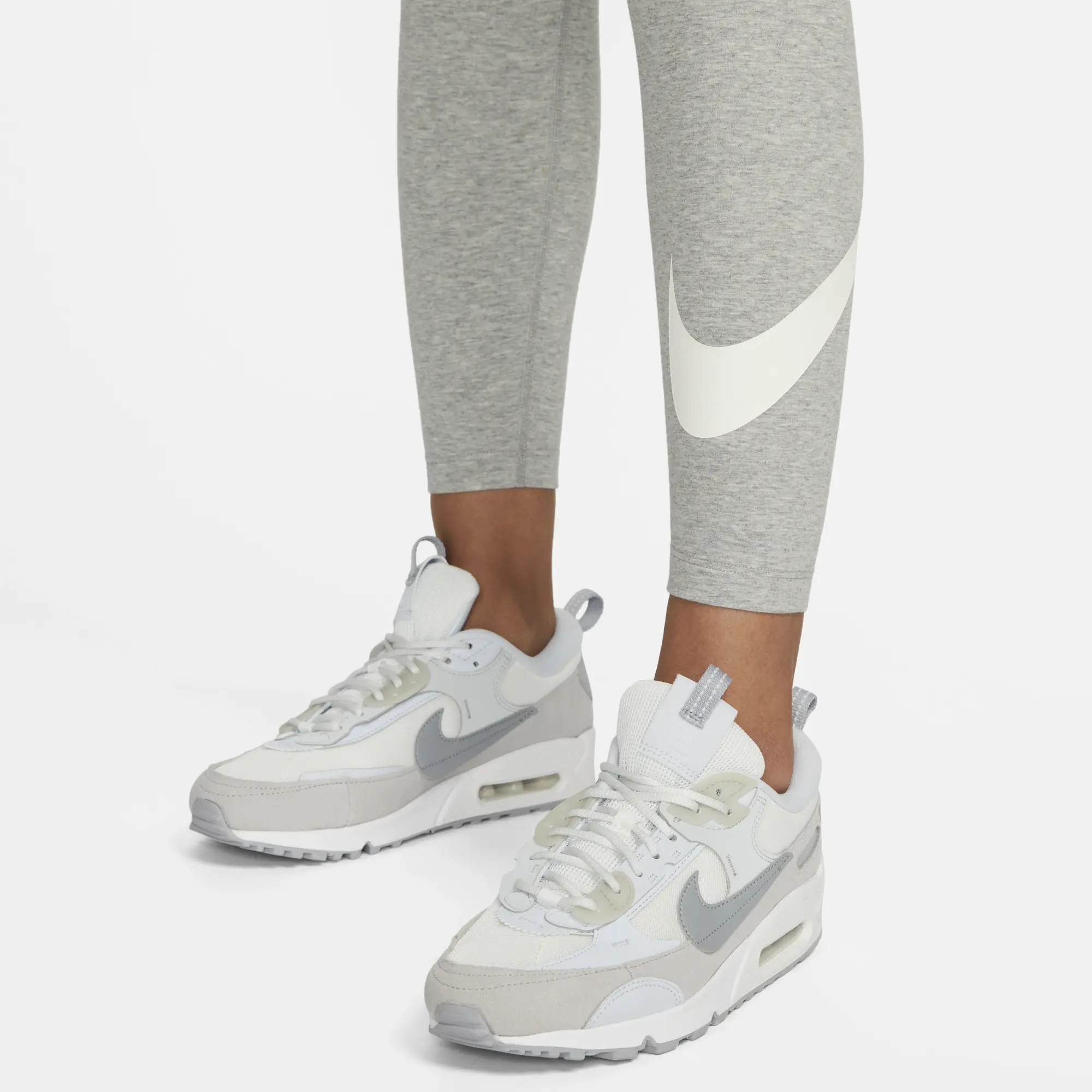 Nike Sportswear Essential Women's Mid-Rise Swoosh Leggings - Grey