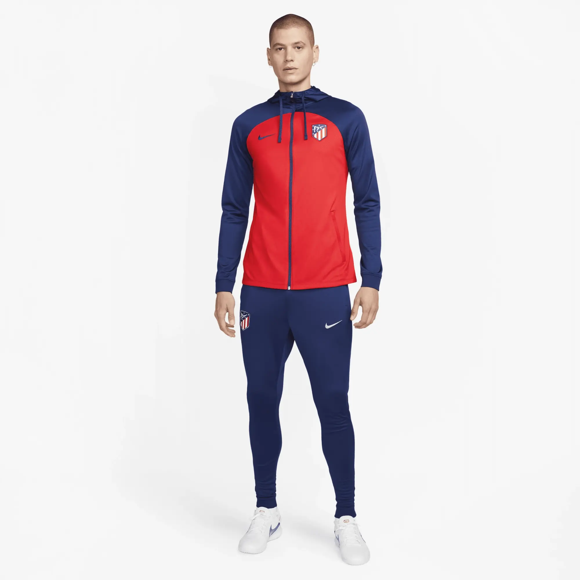 Nike Atletico Madrid Dri-Fit Strike Hooded Tracksuit - Red/Navy 2023-2024