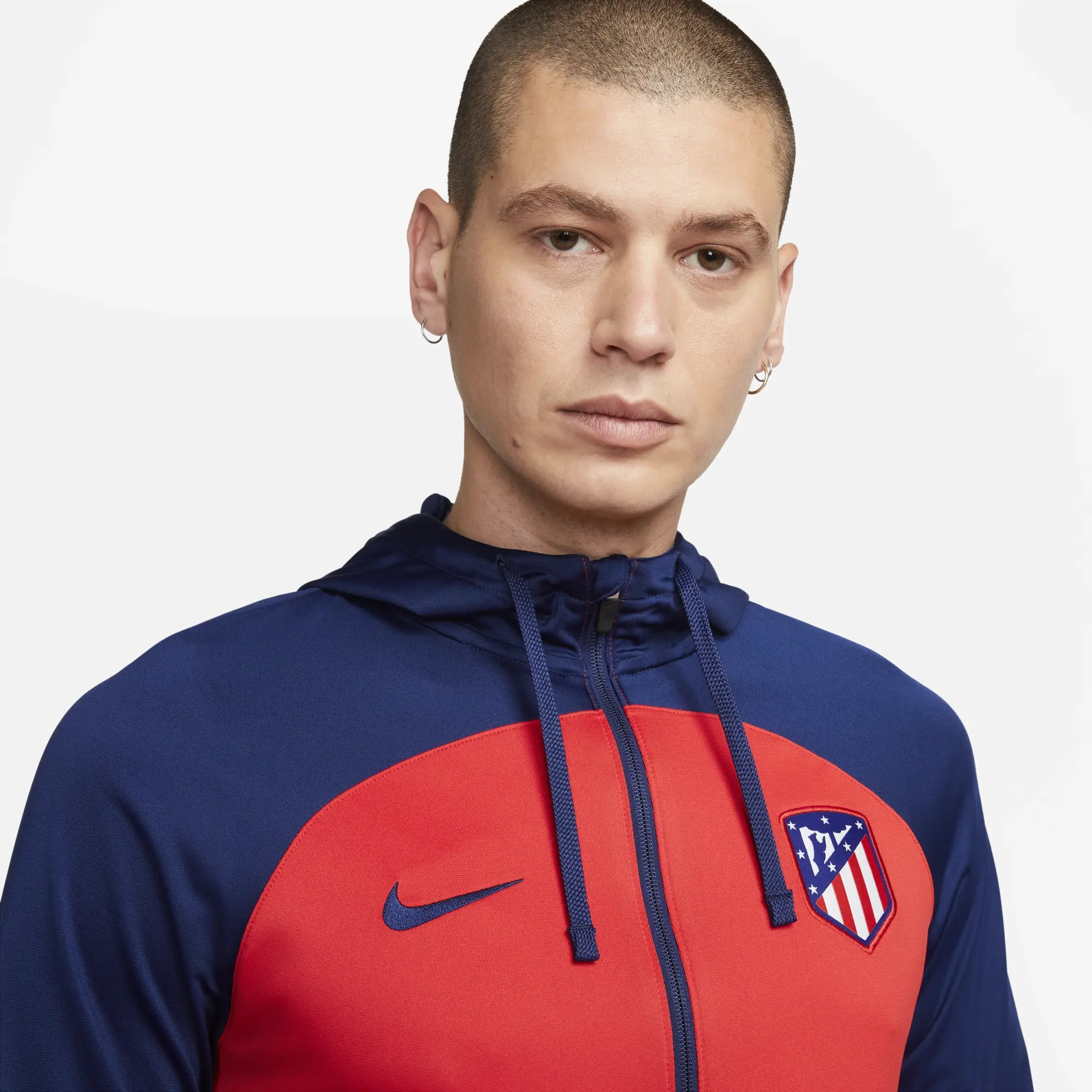 Nike Atletico Madrid Dri-Fit Strike Hooded Tracksuit - Red/Navy 2023-2024