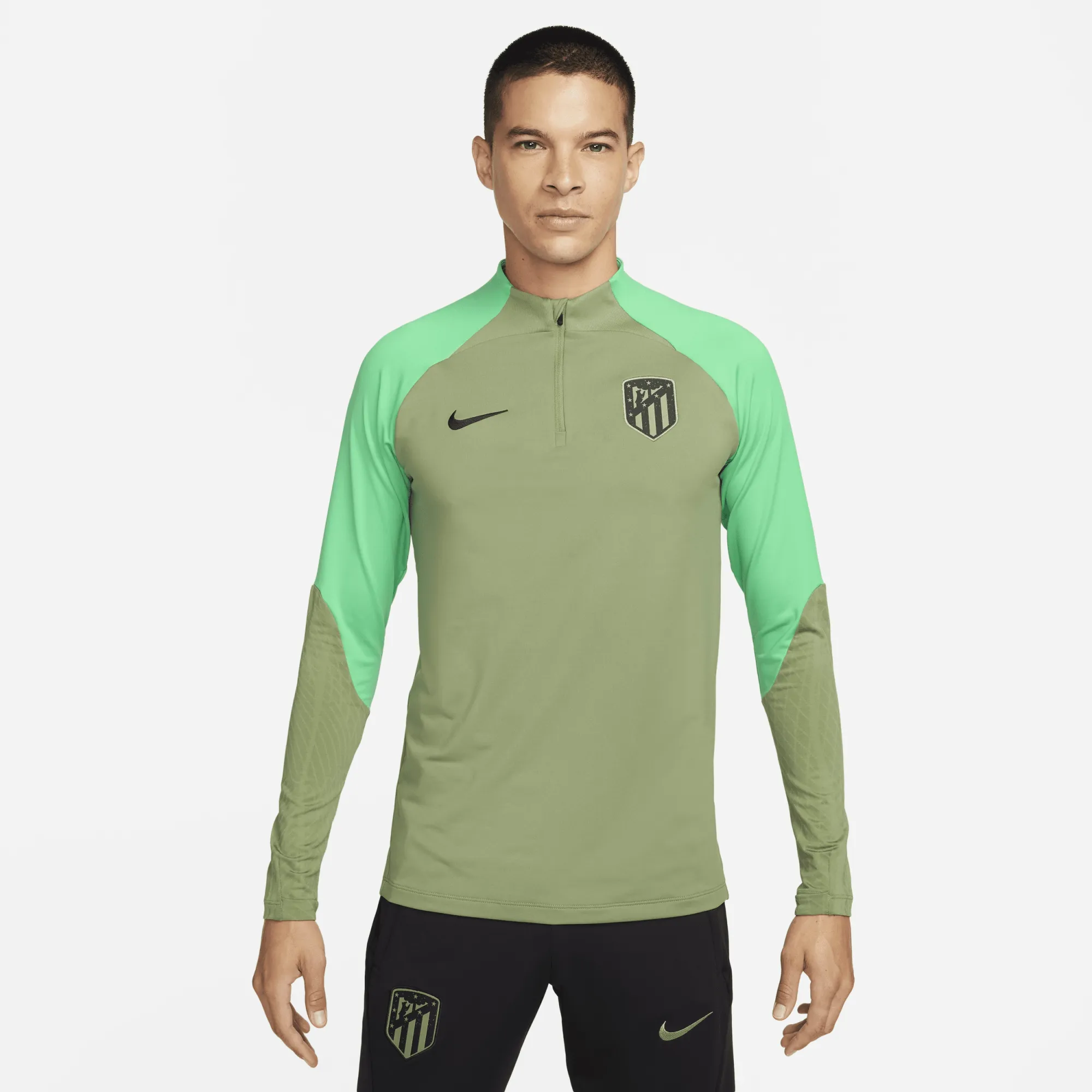Atletico Madrid Drill Top (Oil Green) 2023-2024 Men's Polyester Athletico Madrid Made By: Nike