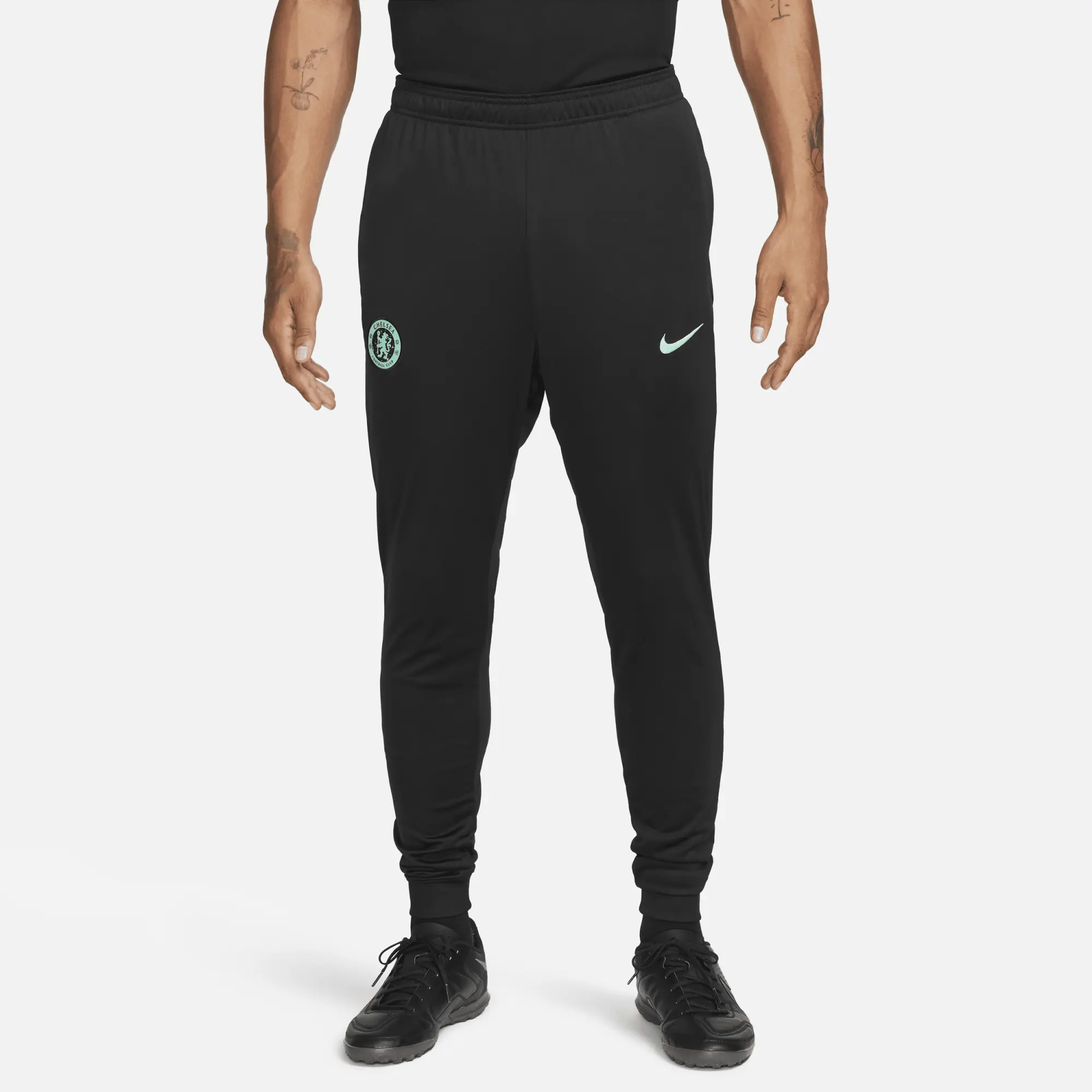 Nike Football Chelsea Fc Strike Dri Fit Joggers In Black And Mint