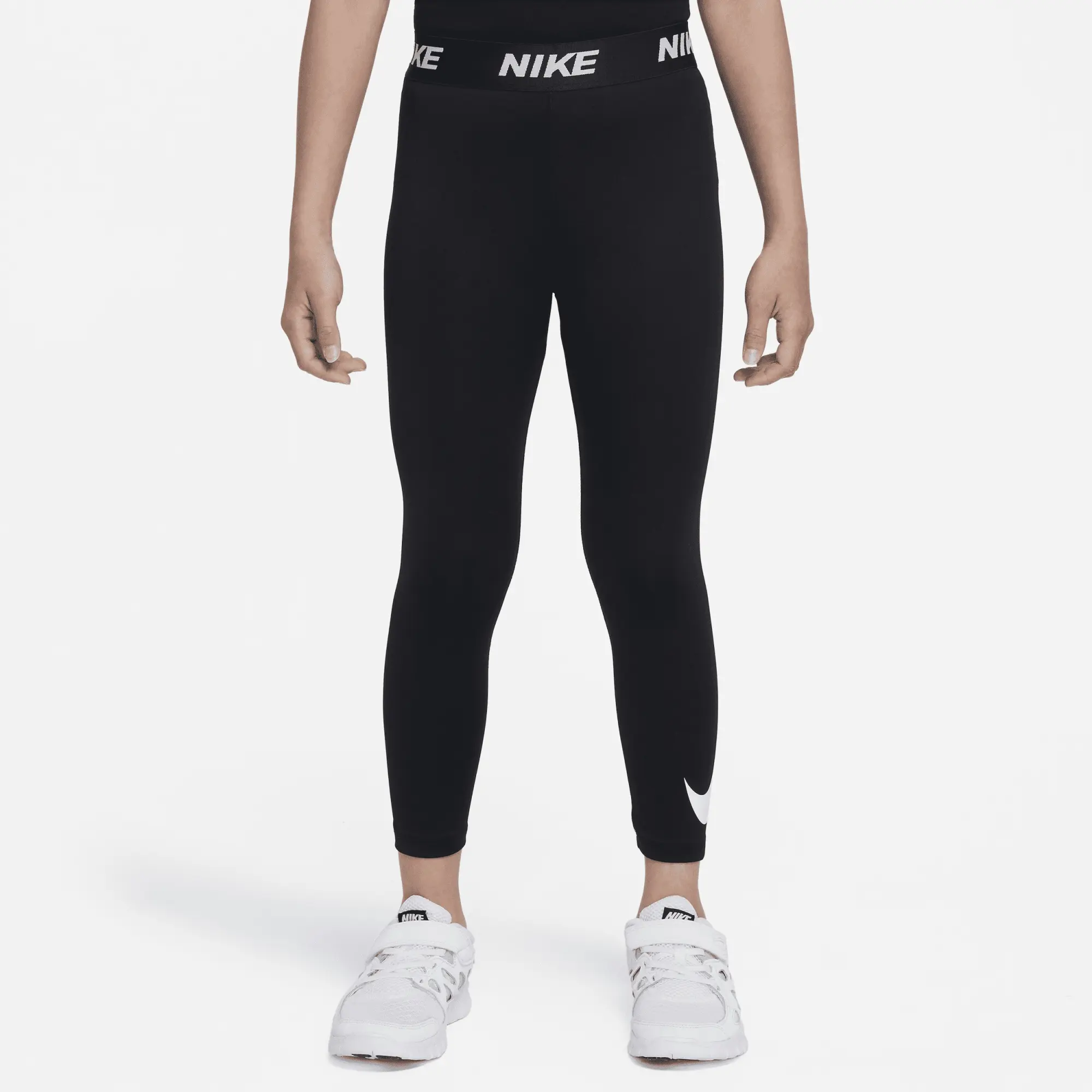 Nike Younger Kids' Dri-FIT Essentials Swoosh Leggings - Black - Polyester