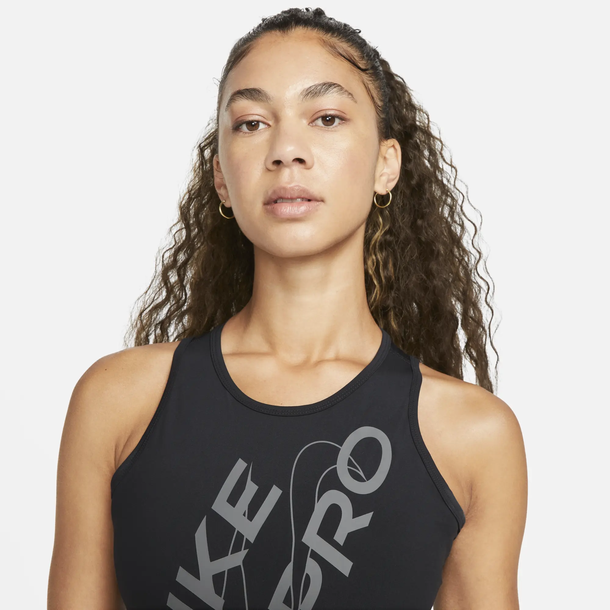 Nike Pro Dri-FIT Women's Crop Tank Top - Black - Polyester/Elastane