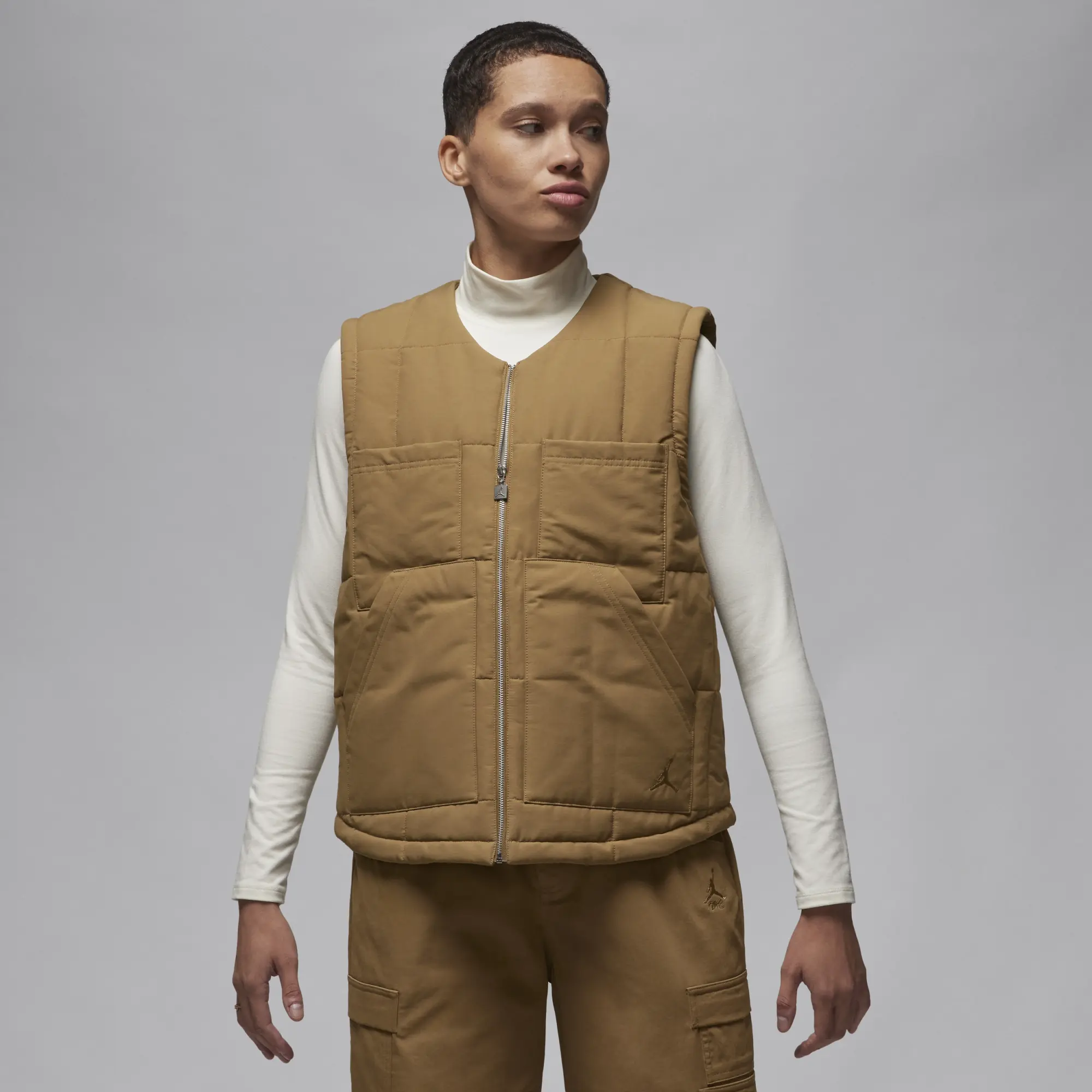 Nike Jordan Women's Gilet - Brown - Cotton/Nylon