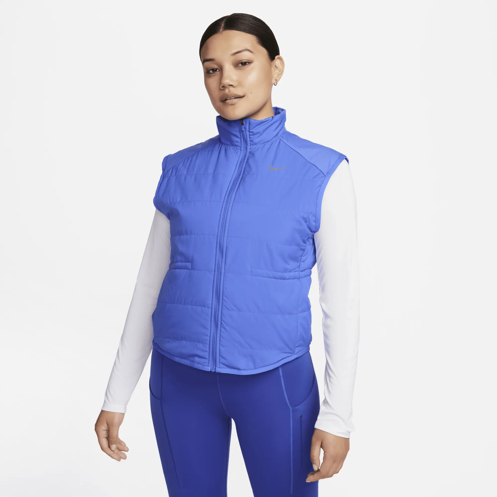 Nike Therma FIT Swift Women s Running Gilet Blue Polyester FB7537 413 FOOTY.COM