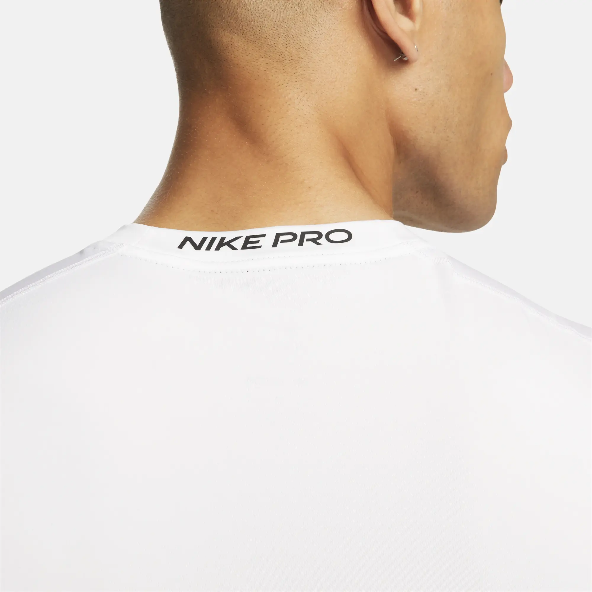 Nike Pro Men's Dri-FIT Tight Sleeveless Fitness Top - White - 75% Recycled Polyester Minimum