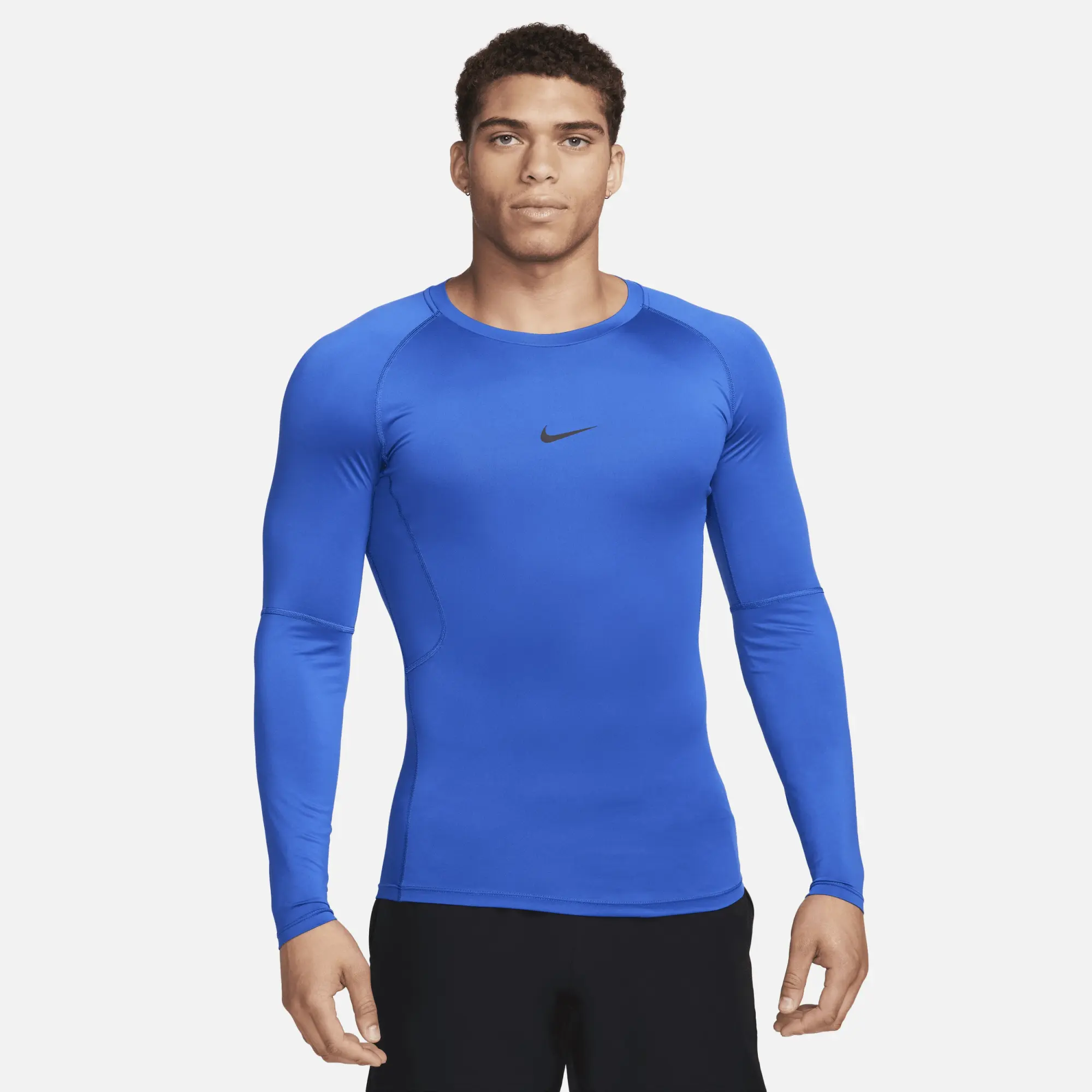 Nike Training Pro Dri-Fit Tight Long Sleeve In Royal Blue