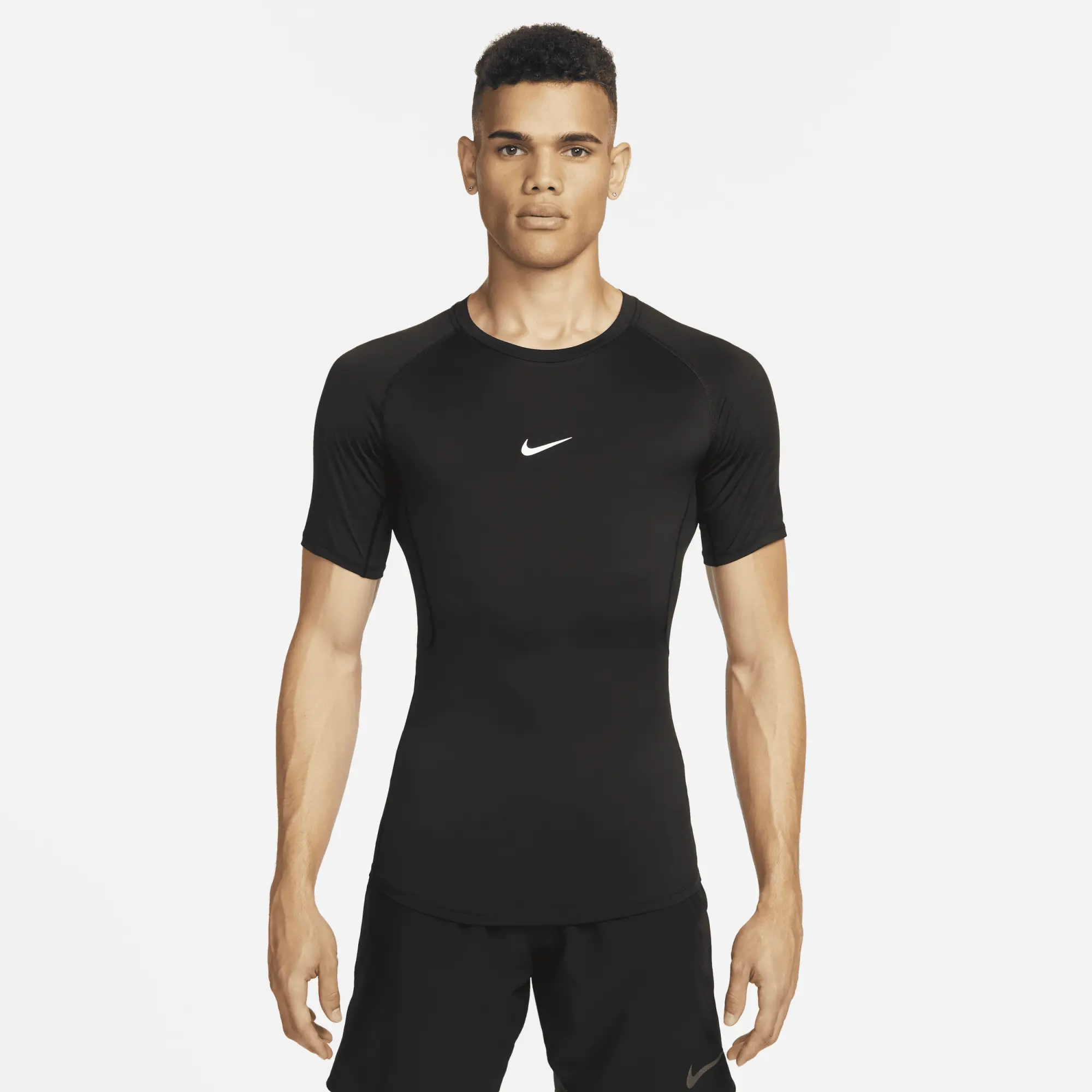 Nike Pro Men's Dri-FIT Tight Short-Sleeve Fitness Top - Black - Recycled Polyester Minimum