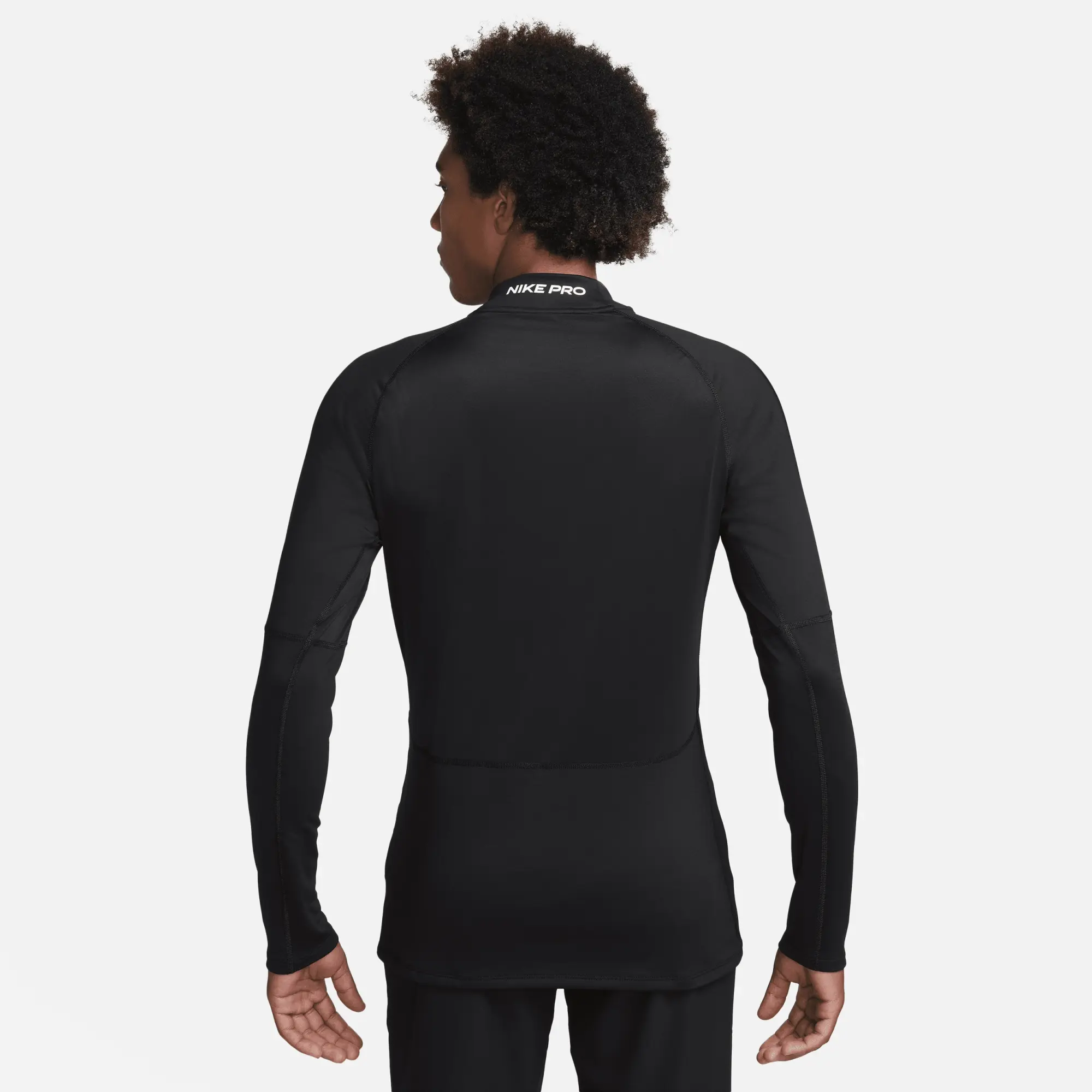 Nike Pro Men's Dri-FIT Warm Long-Sleeve Fitness Mock - Black - Polyester/Elastane