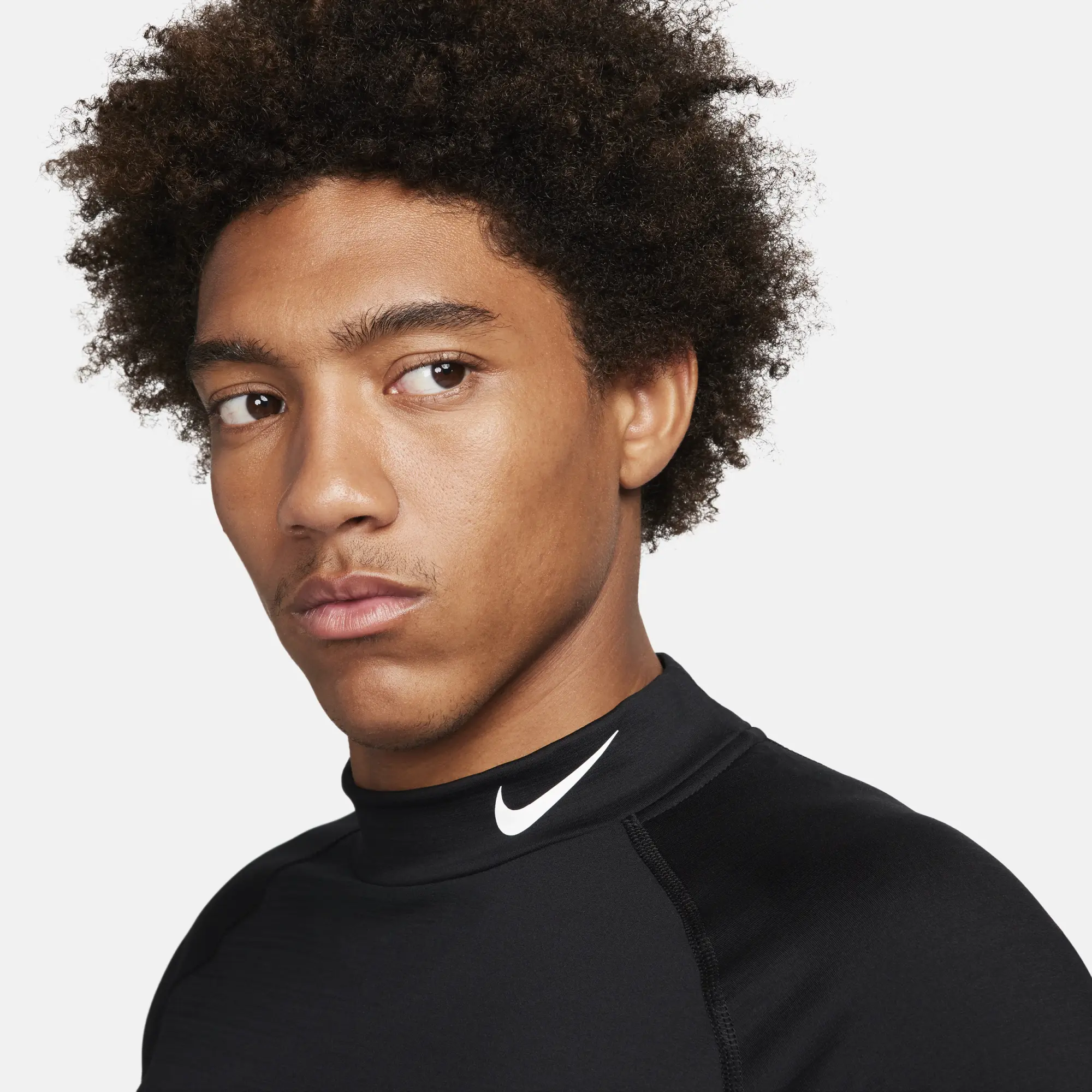 Nike Pro Men's Dri-FIT Warm Long-Sleeve Fitness Mock - Black - Polyester/Elastane