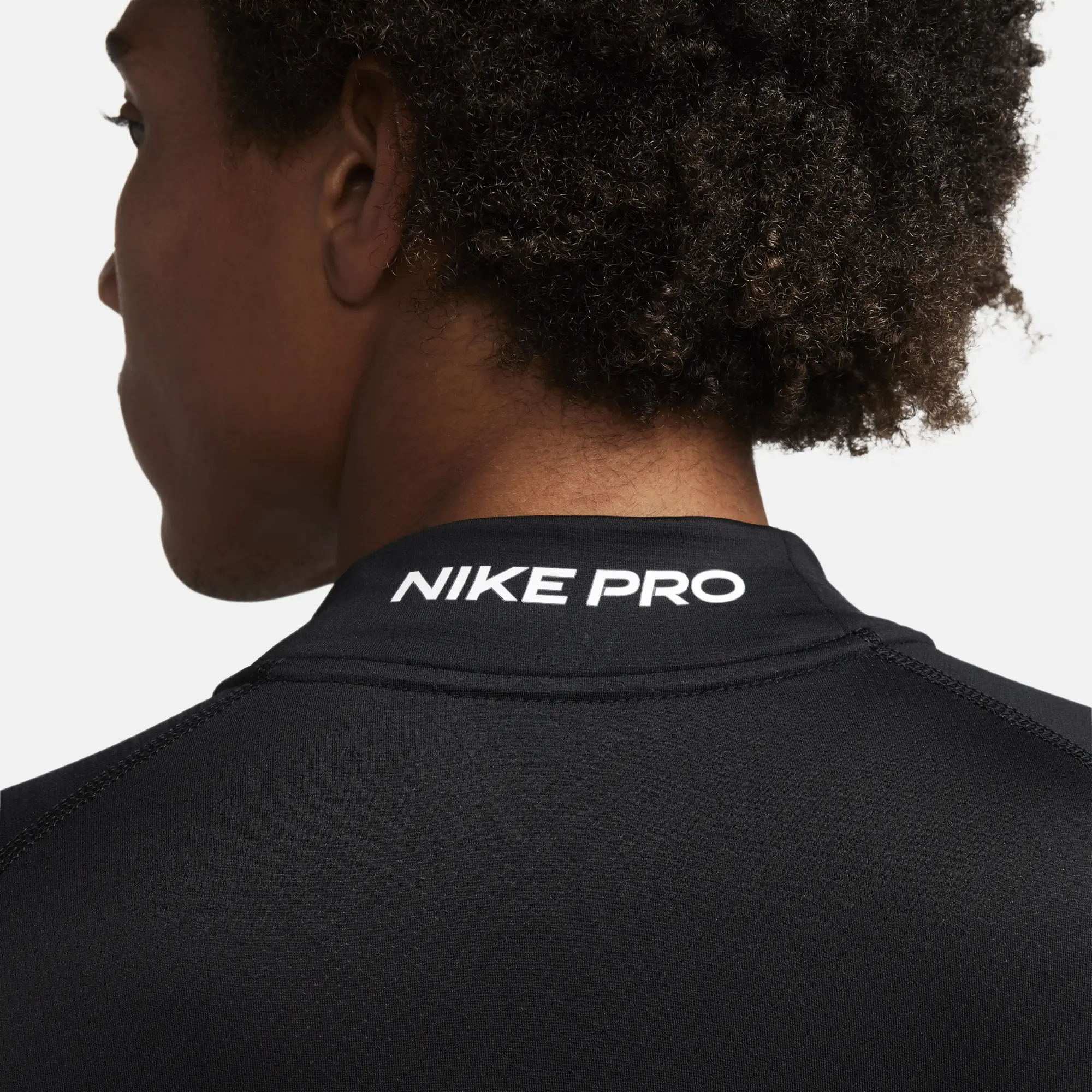 Nike Pro Men's Dri-FIT Warm Long-Sleeve Fitness Mock - Black - Polyester/Elastane