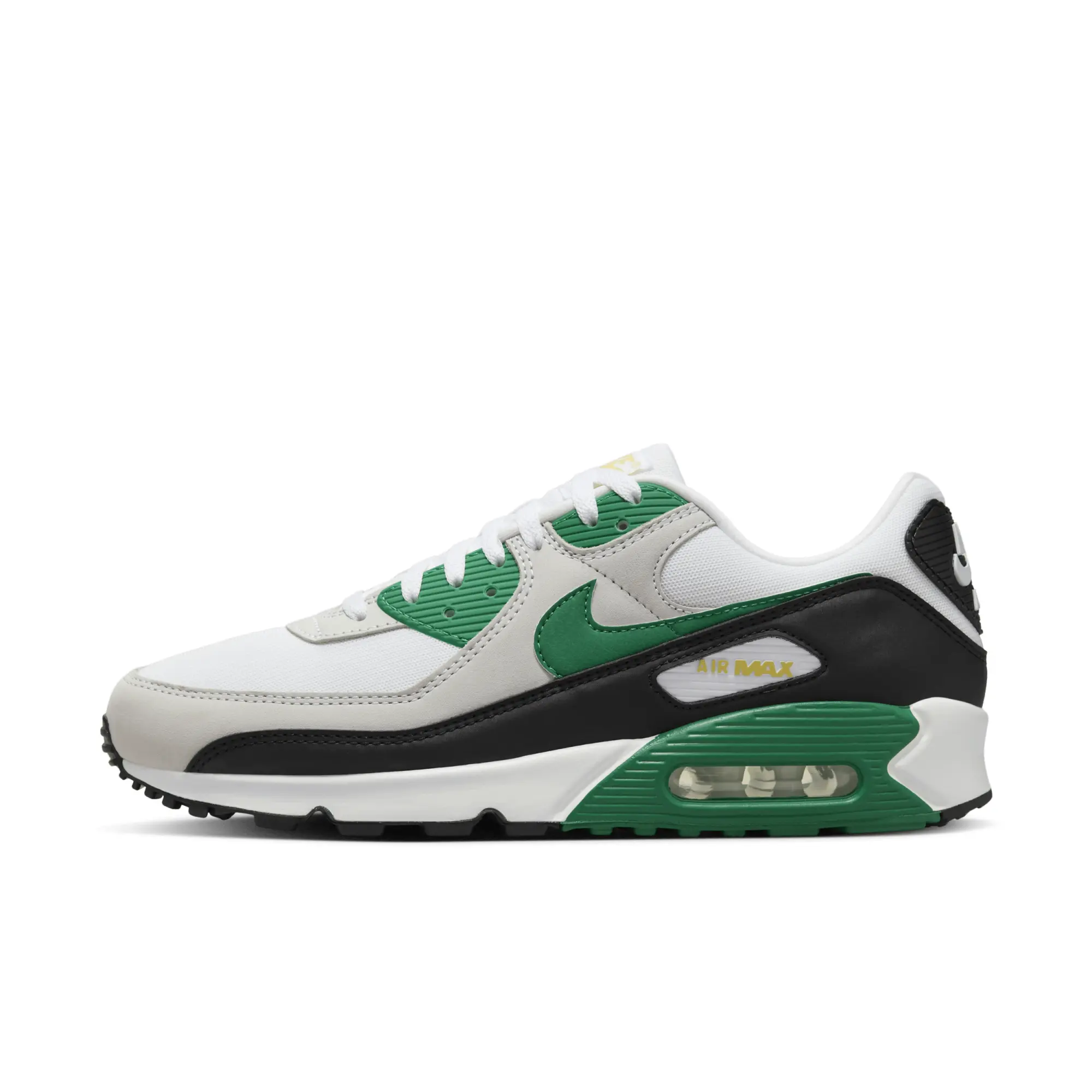 Nike Air Max 90 Trainers In White Grey And Green