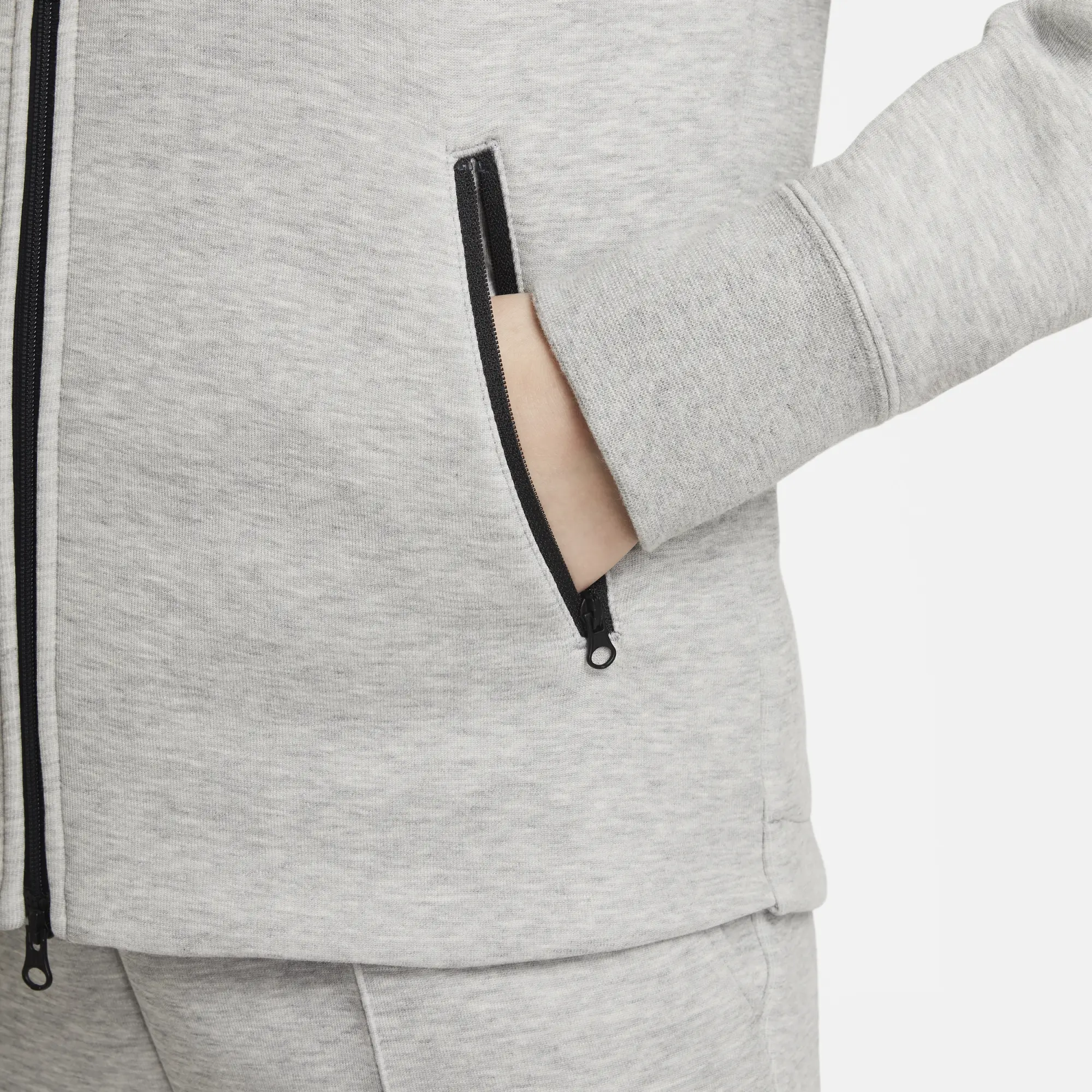 Nike Girls Tech Fleece Full Zip Hoodie - Grey - Size S - Grey