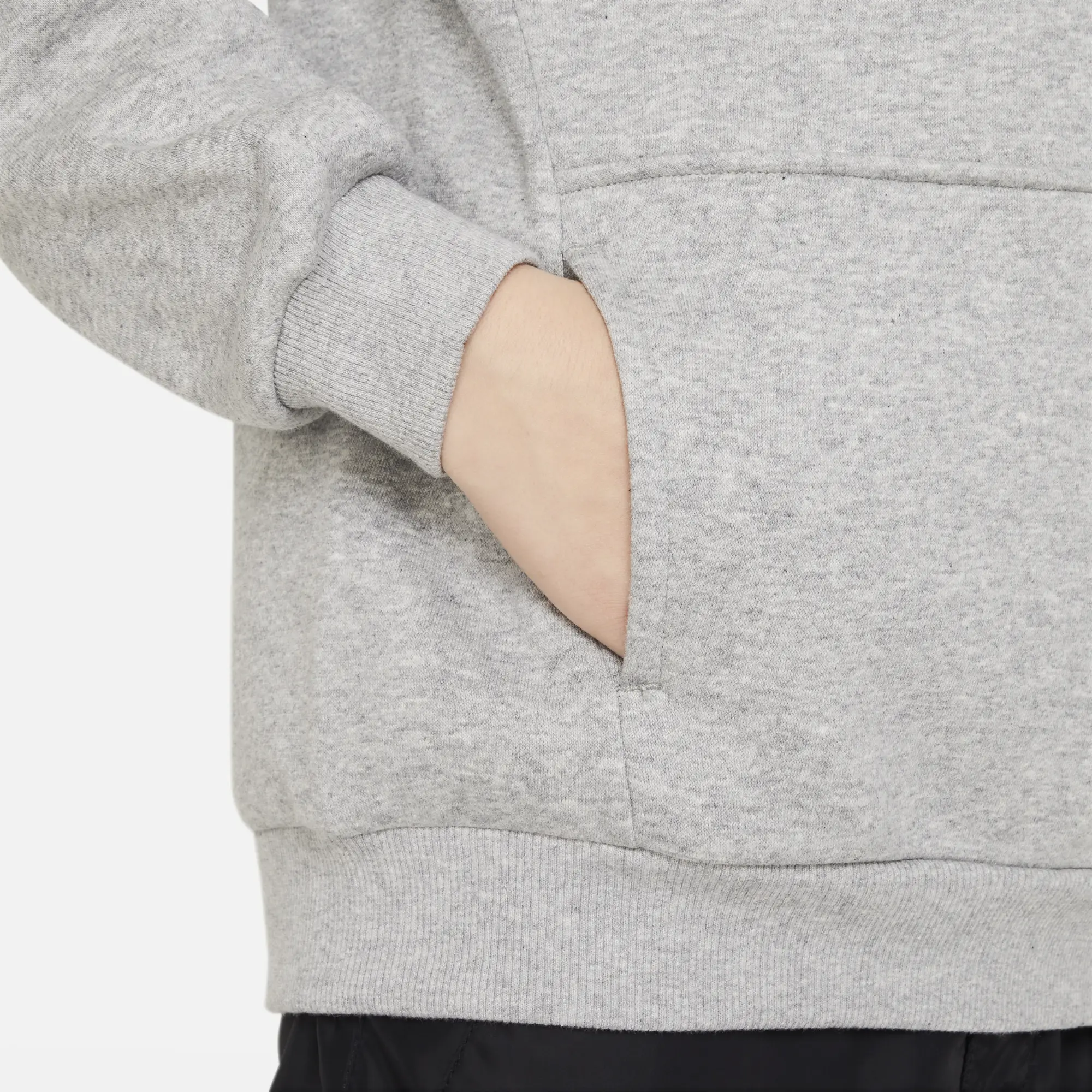 Nike Older Kids Club Fleece Hoodie in Grey/White