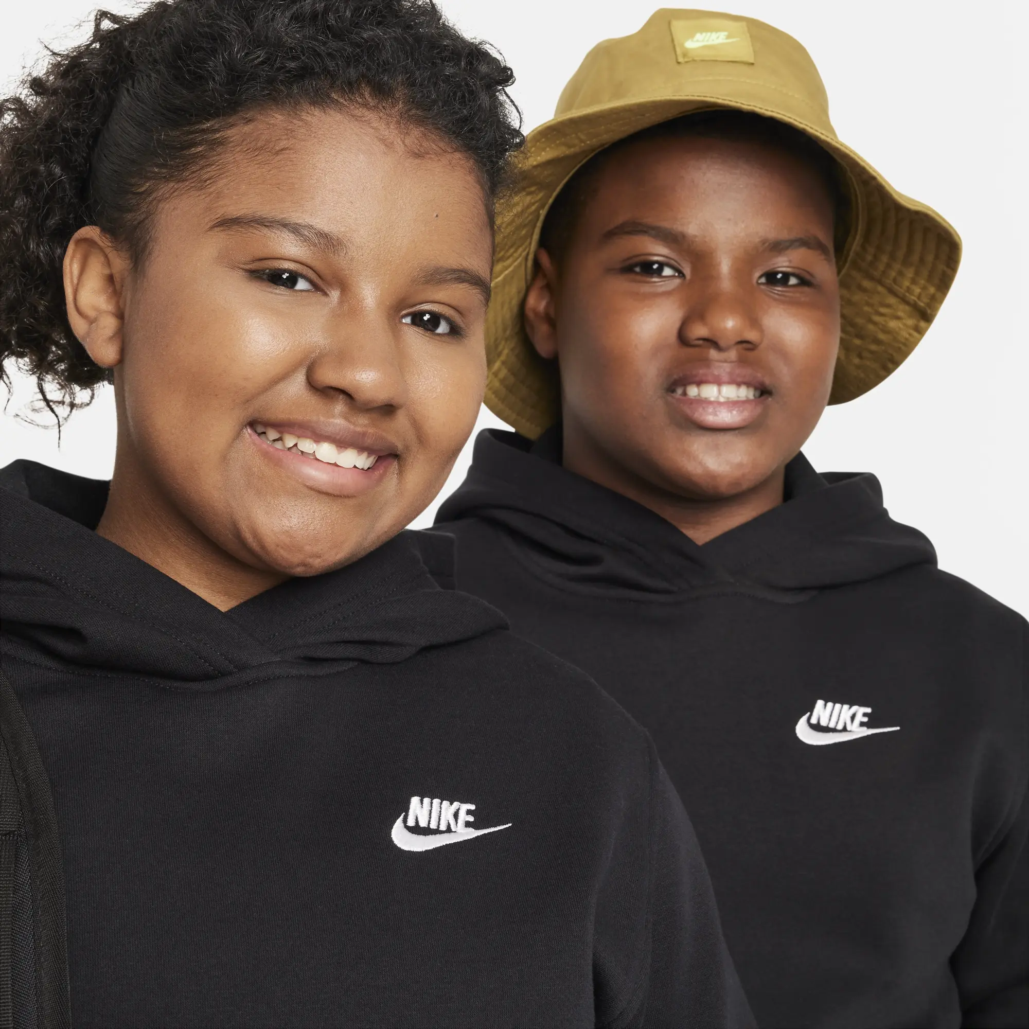 Nike Sportswear Club Fleece Older Kids' Pullover Hoodie (Extended Size) - Black - Cotton/Polyester