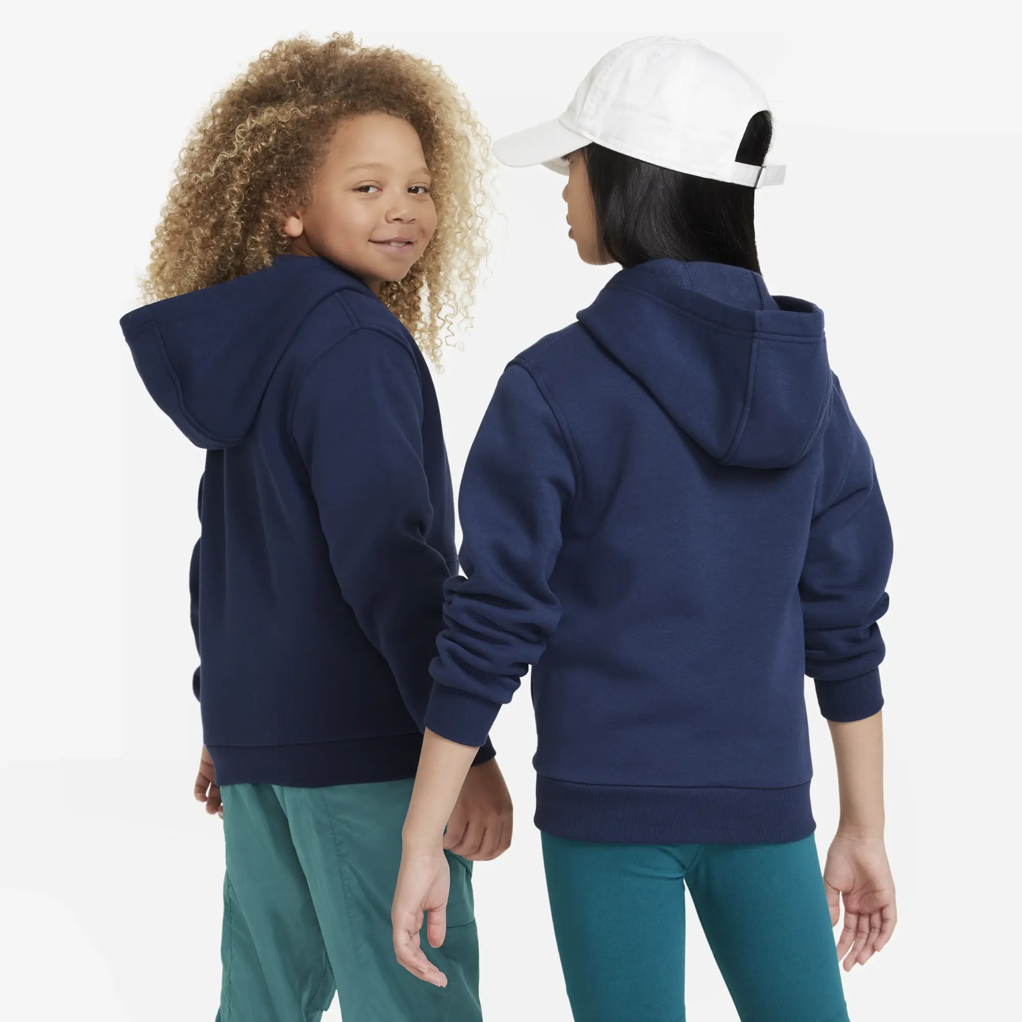 Nike Sportswear Club Fleece Older Kids' Full-Zip Hoodie - Blue - Cotton/Polyester