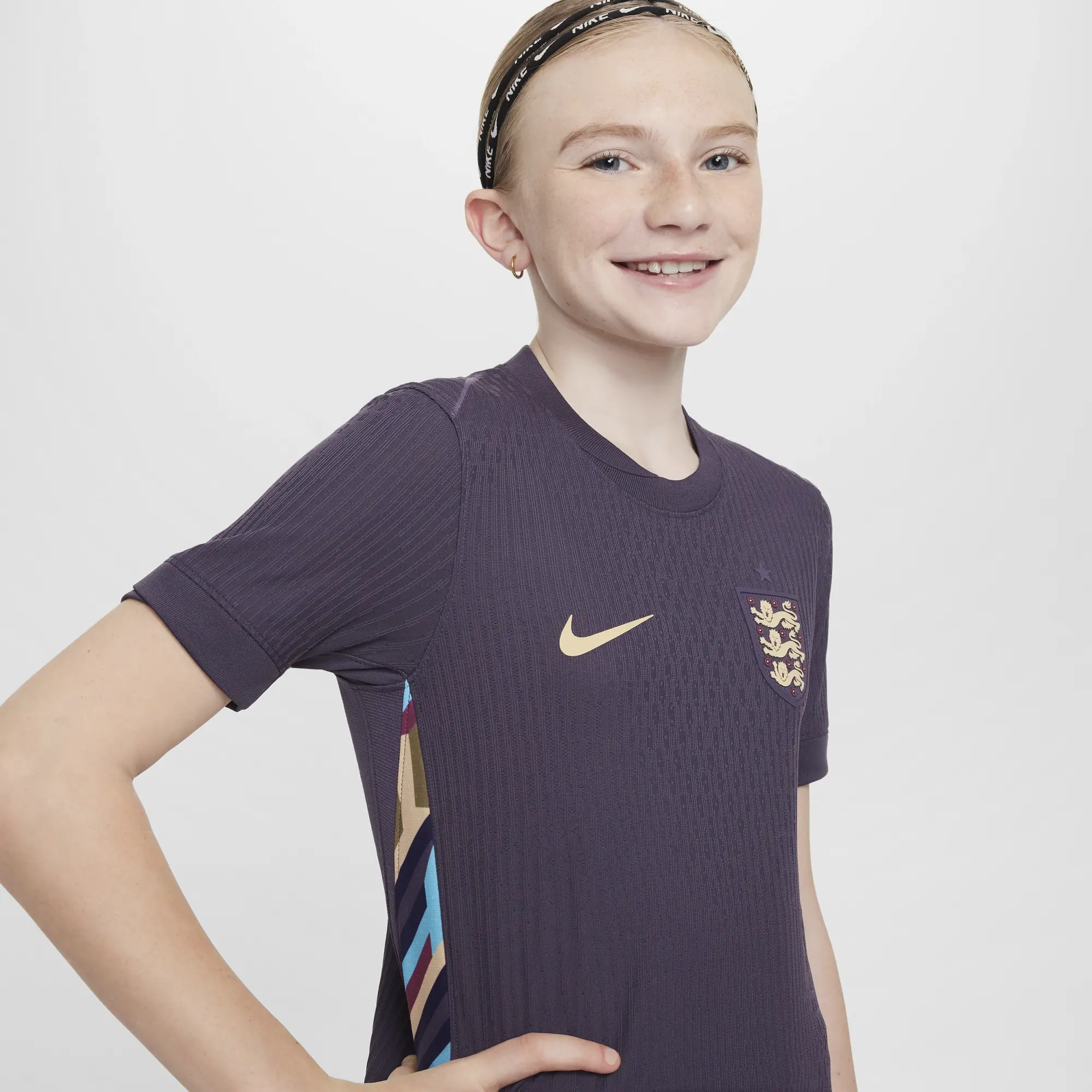 Nike England 2024 Kids Dri FIT ADV Match SS Away Shirt