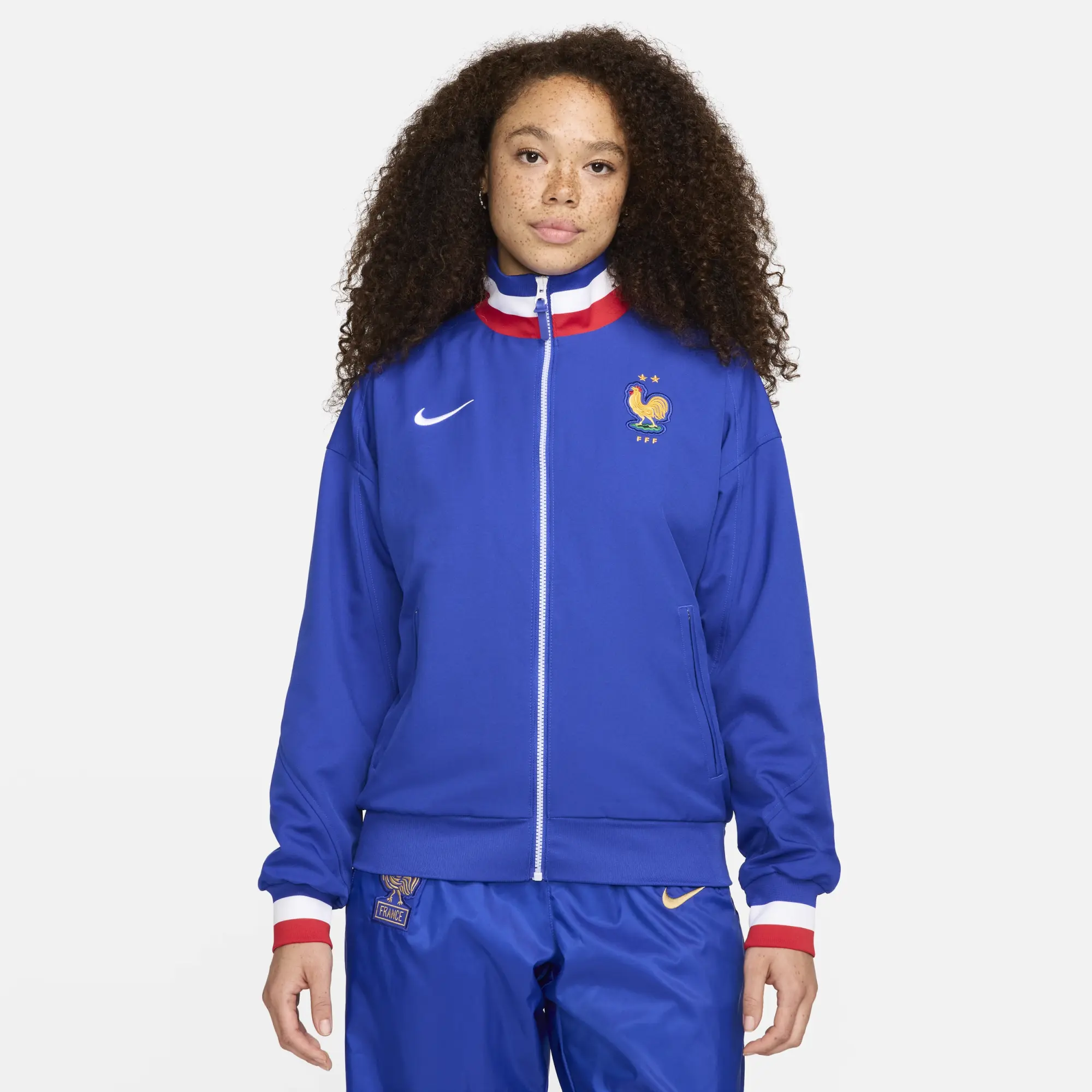 France Nike Anthem Jacket Blue Womens FJ2377 452 FOOTY.COM