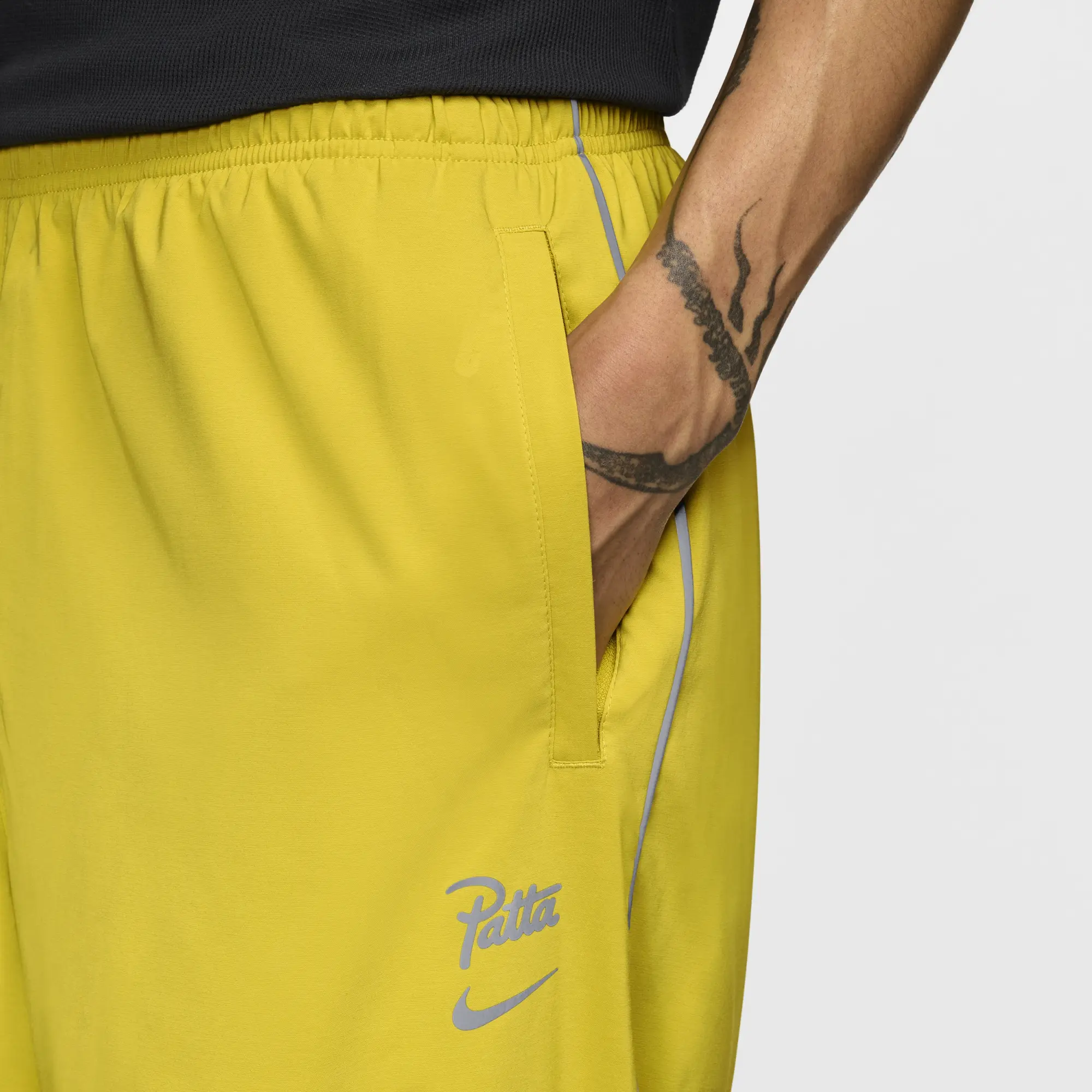 Nike x Patta Running Team Men's Tracksuit Bottoms - Yellow - Polyester/Elastane