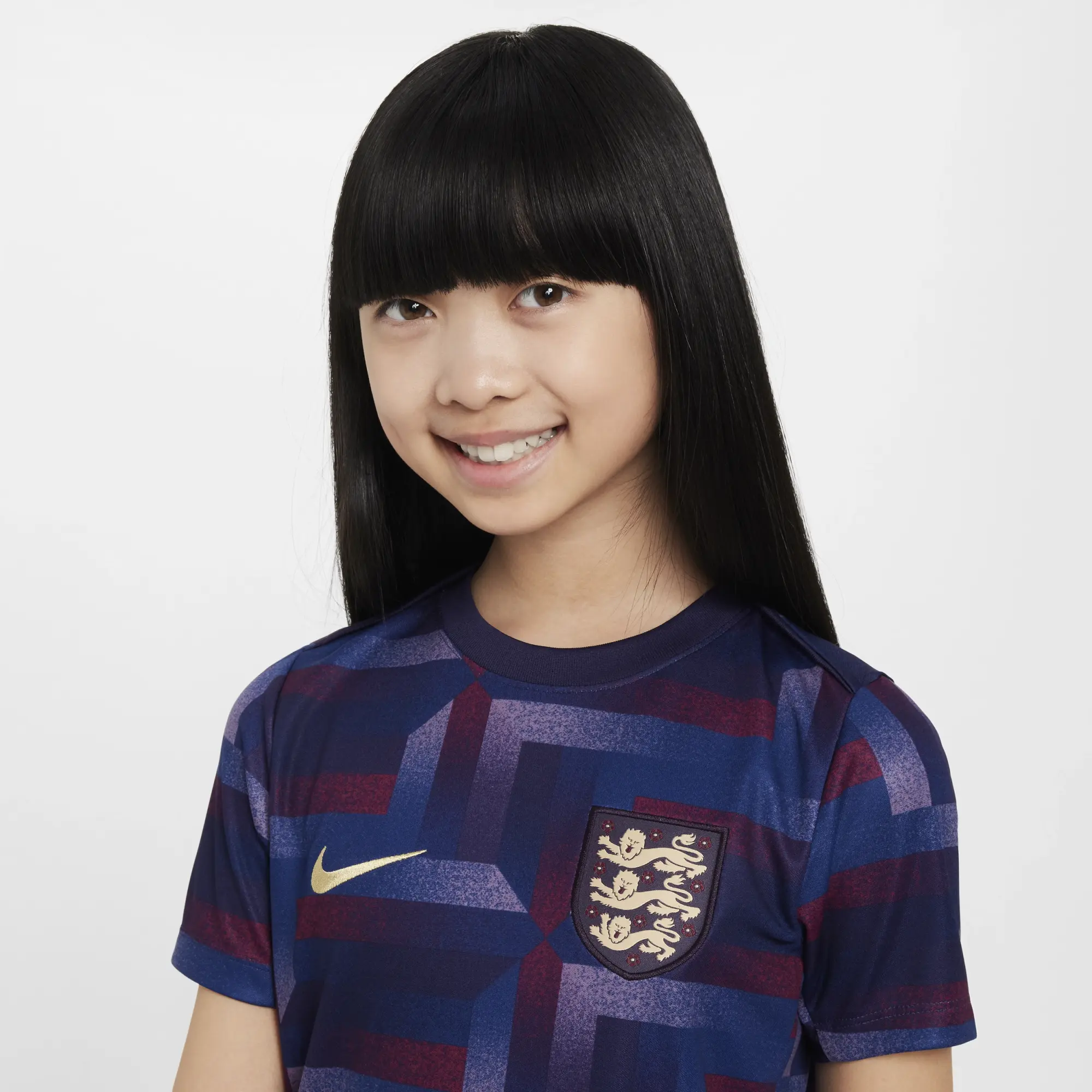 Nike England 2024 Kids Dri FIT Academy Pro Pre Match SS Top