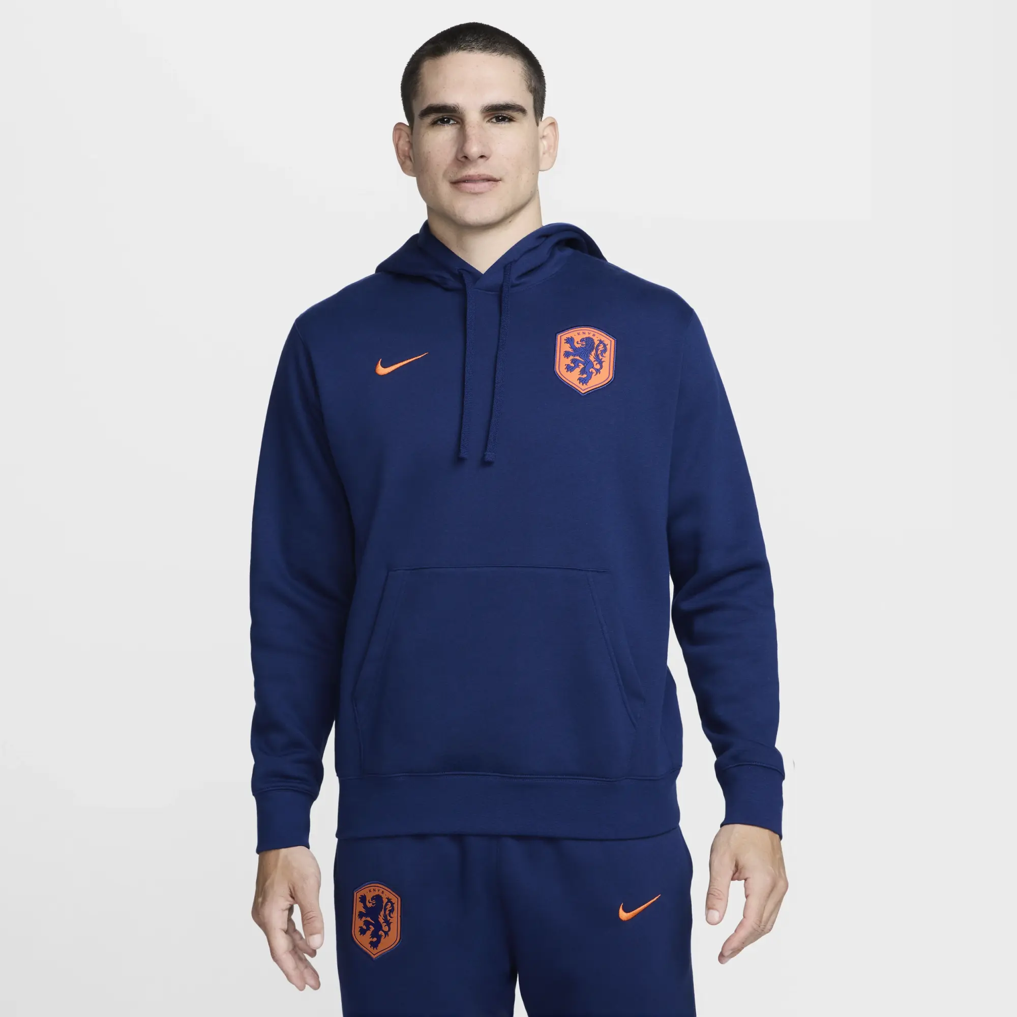 Netherlands Club Men s Nike Football Pullover Hoodie Blue Cotton Polyester FJ7249 492 FOOTY.COM