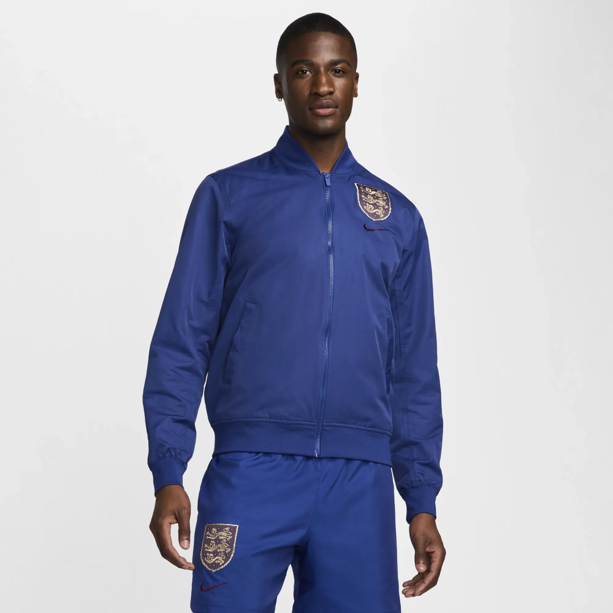 England Nike Woven Bomber Jacket - Dark Blue