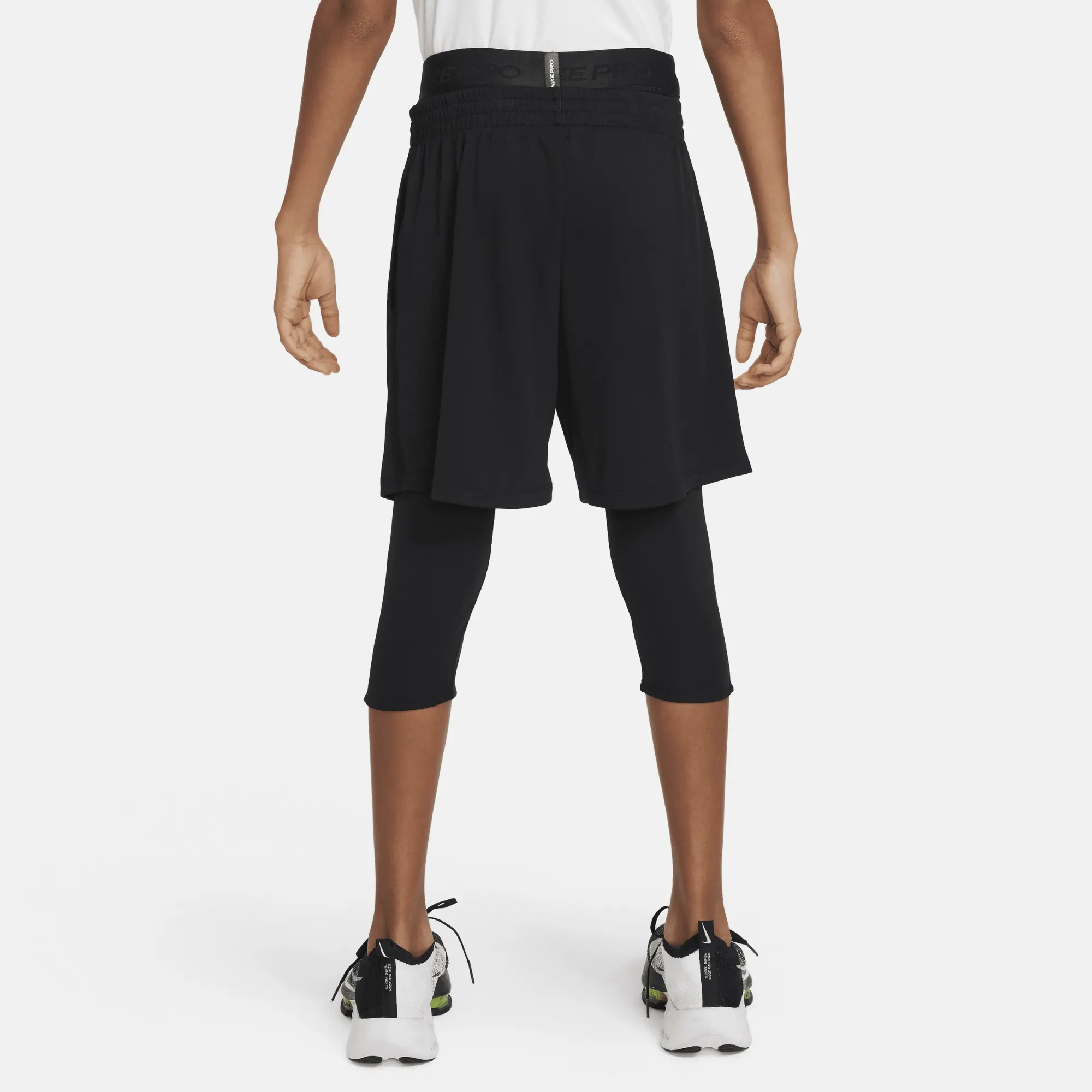 Nike Pro Older Kids' (Boys') Dri-FIT 3/4-Length Tights - Black - Recycled Polyester Minimum