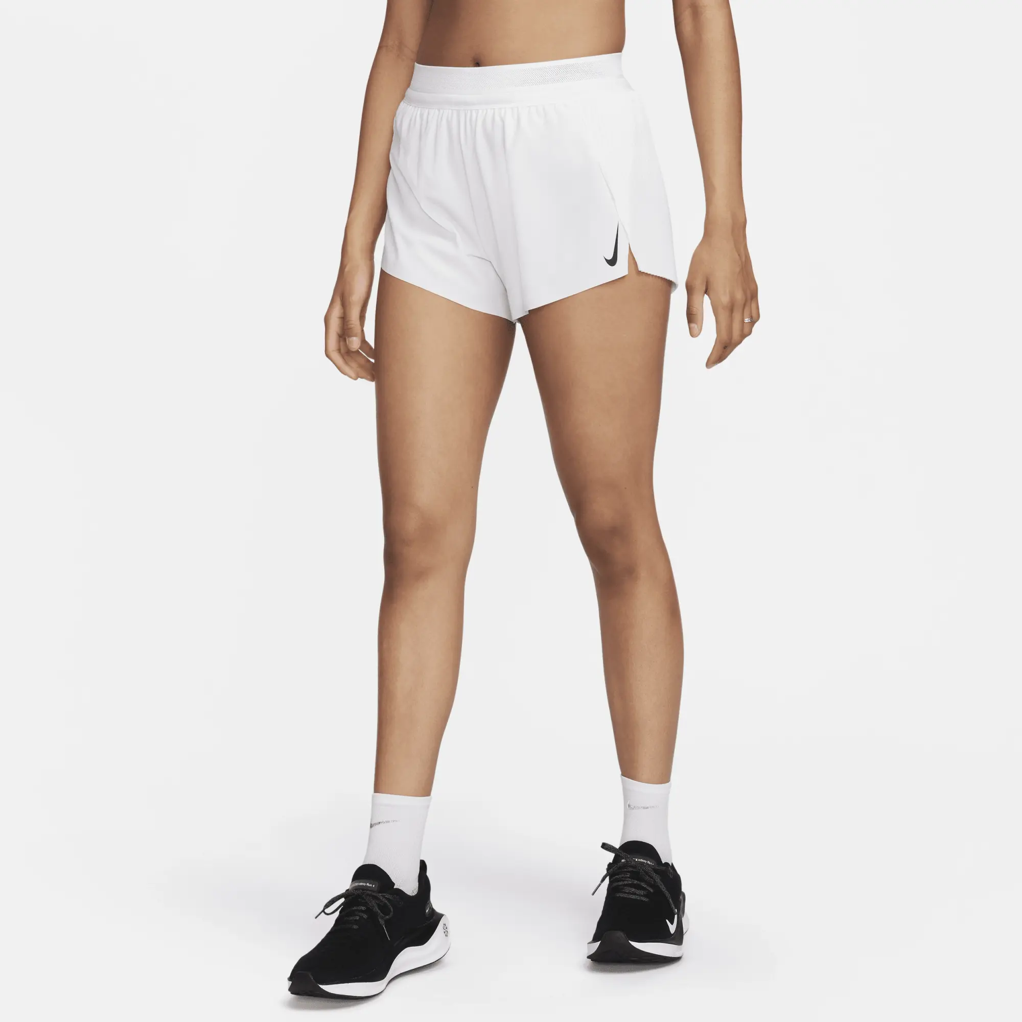 Nike Running Aeroswift Dri-Fit Medium Rise 3Inch Shorts In White