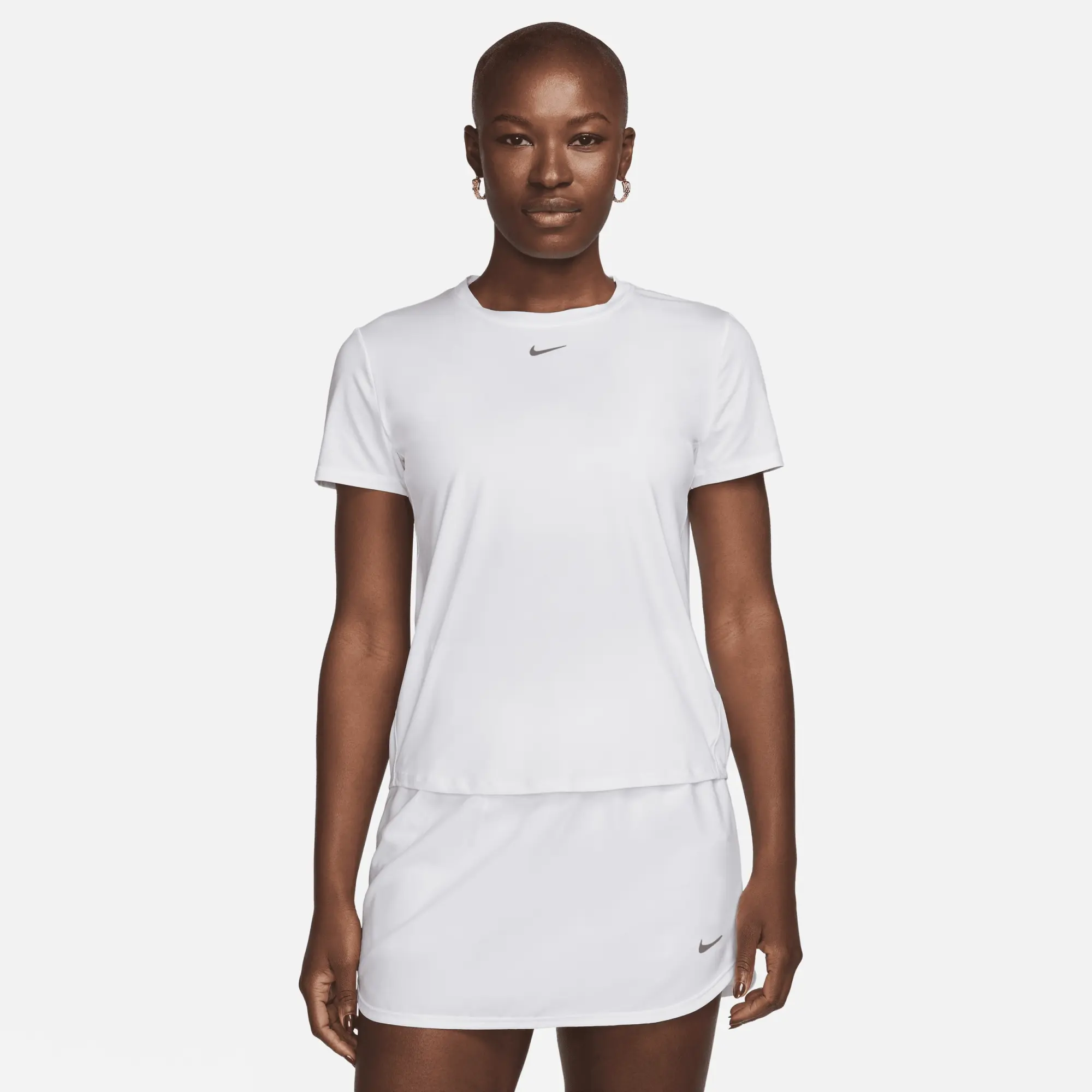 Nike One Classic Women's Dri-FIT Short-Sleeve Top - White - Polyester/Elastane
