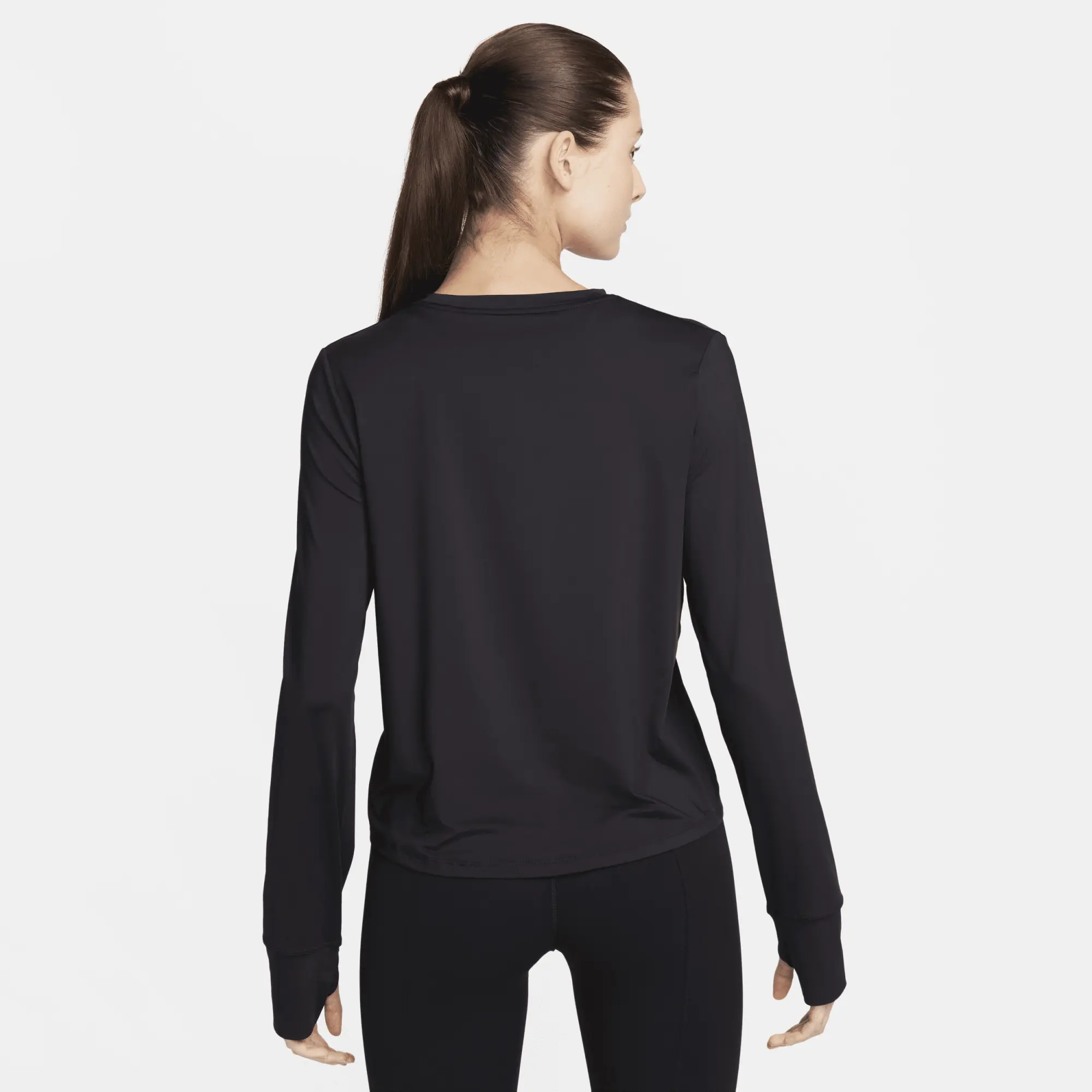 Nike One Classic Women's Dri-FIT Long-Sleeve Top - Black - Recycled Polyester Minimum