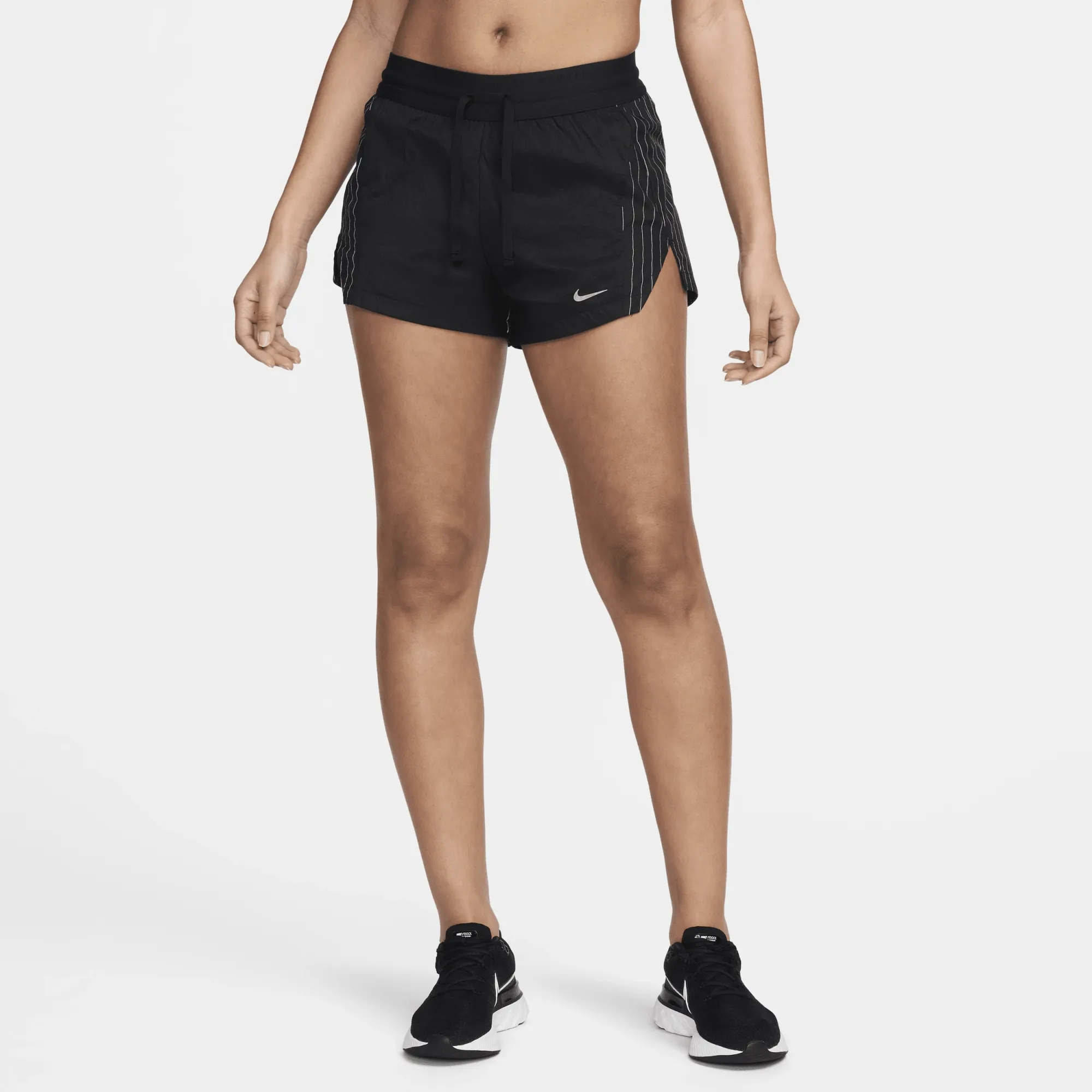 Nike Running Division Reflective Women's Mid-Rise 3 Brief-Lined Running Shorts - Black