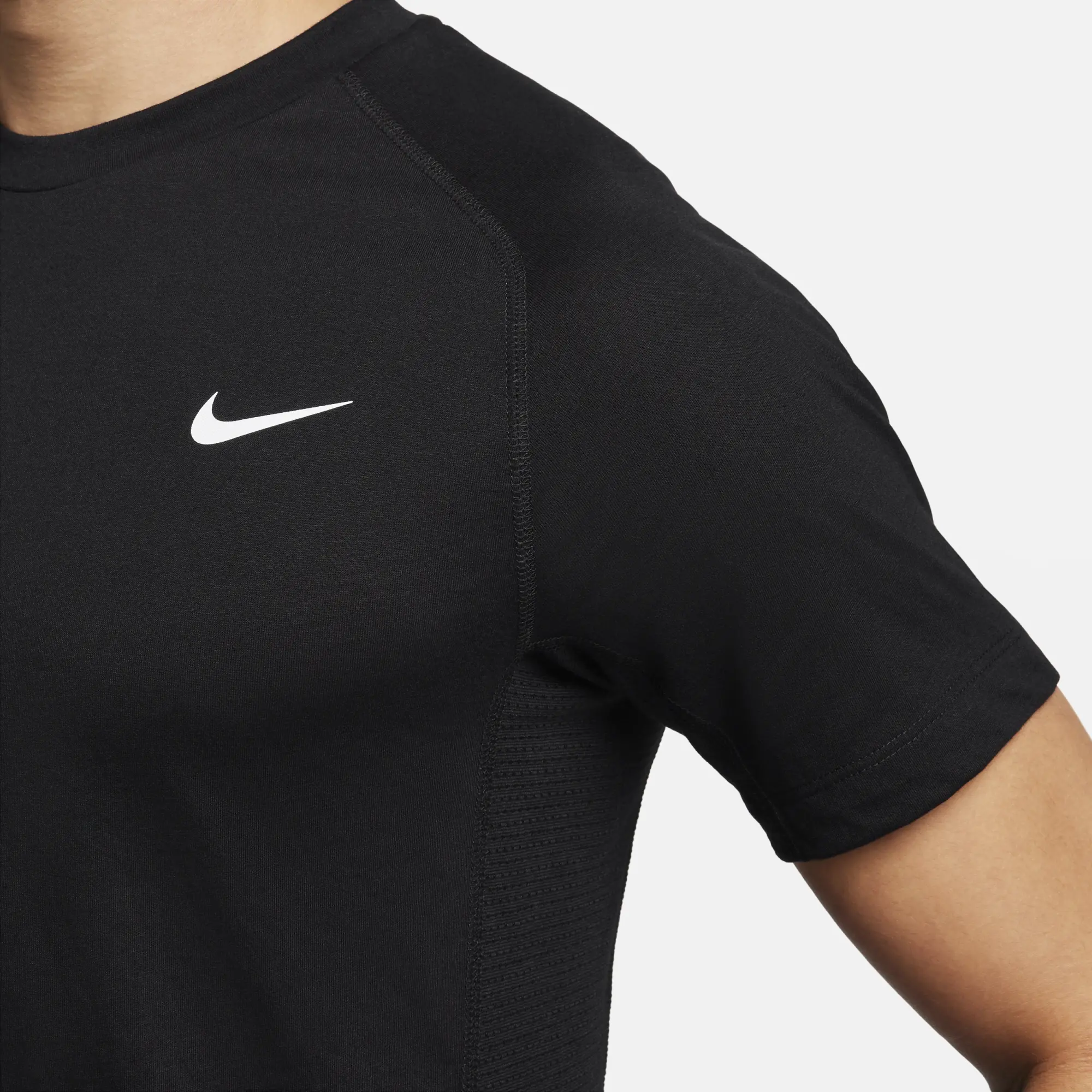 T-Shirt Nike Flex Rep Men's Dri-Fit Short-Sleeve Fitness Top Black/ White L