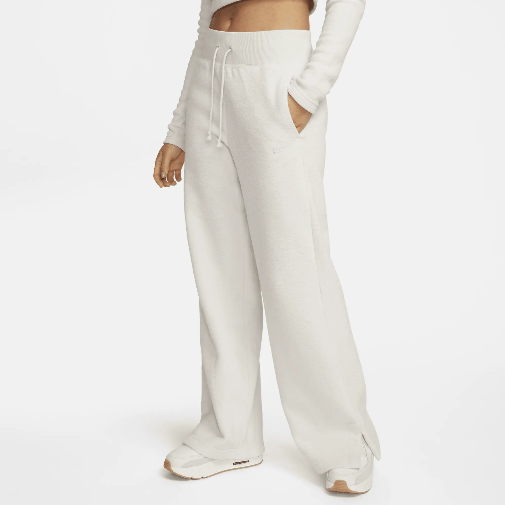 Nike Sportswear Phoenix Plush Women's High-Waisted Wide-Leg Cosy Fleece Trousers - Brown - Fleece