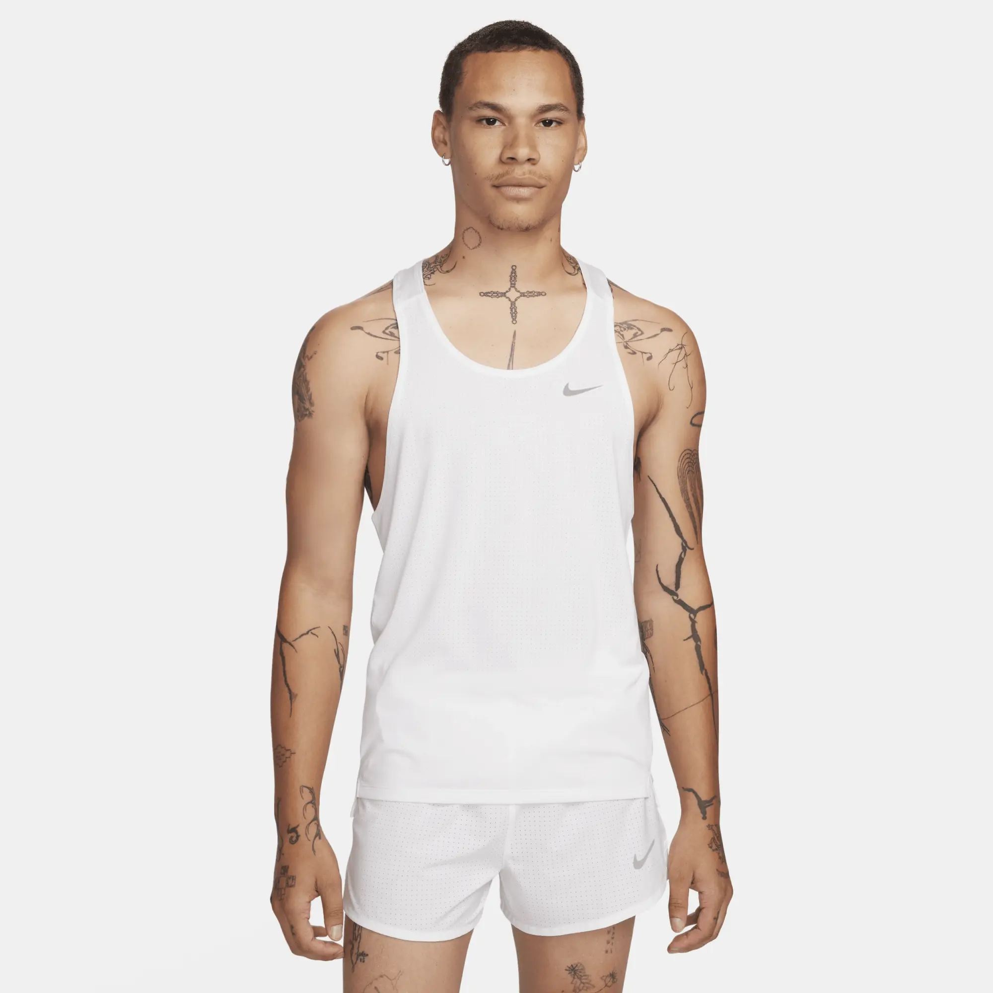 Nike Fast Men's Dri-FIT Running Vest - White - Recycled Fibres