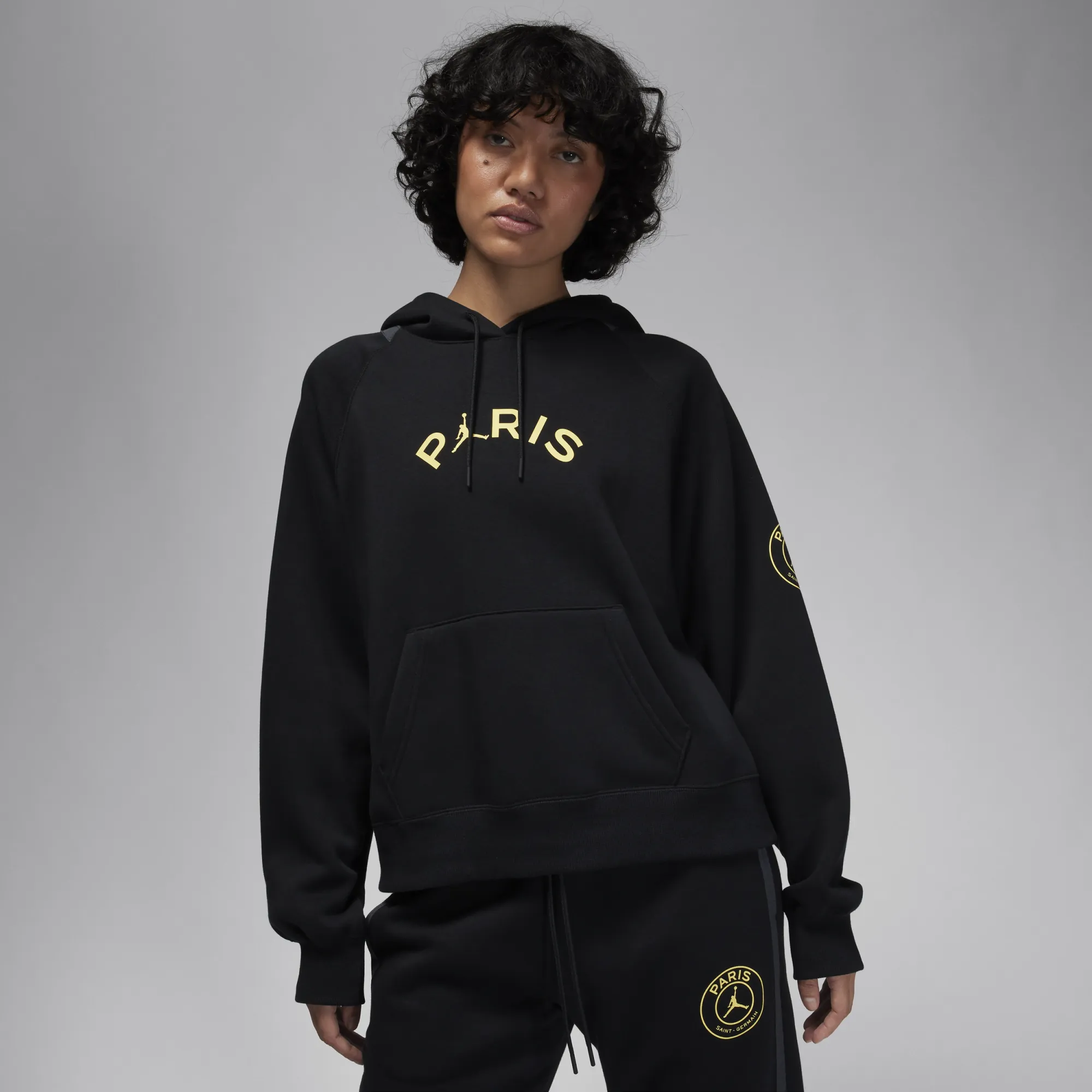 Nike Jordan PSG Jordan Graphic Fleece Hoodie - Black - Womens
