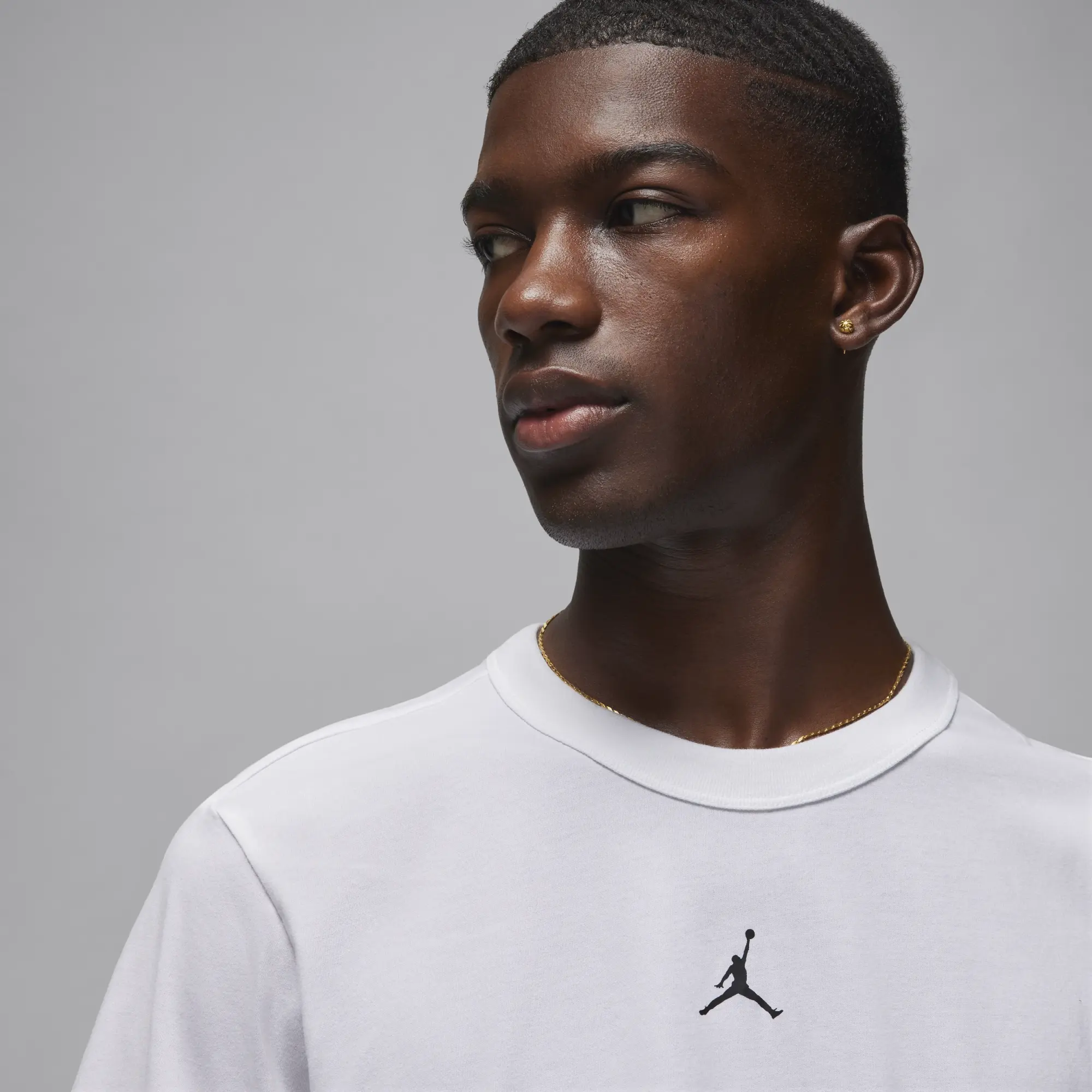 Nike Jordan Sport Men's Dri-FIT Short-Sleeve Top - White - Cotton/Polyester