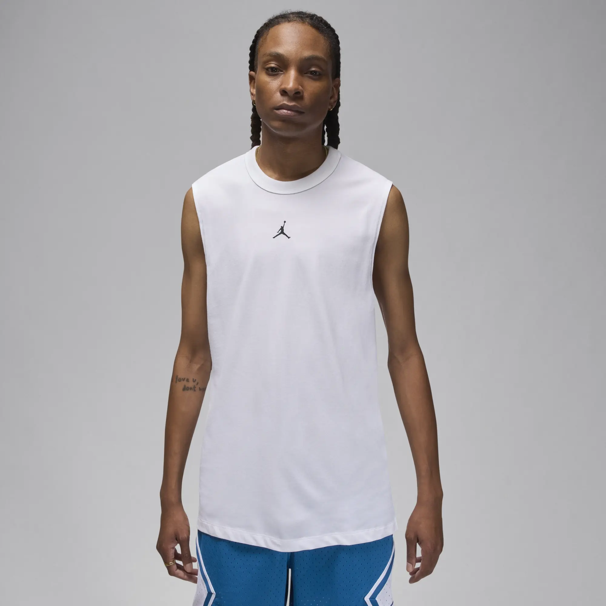 Nike Jordan Sport Men's Dri-FIT Sleeveless Top - White - Cotton/Polyester