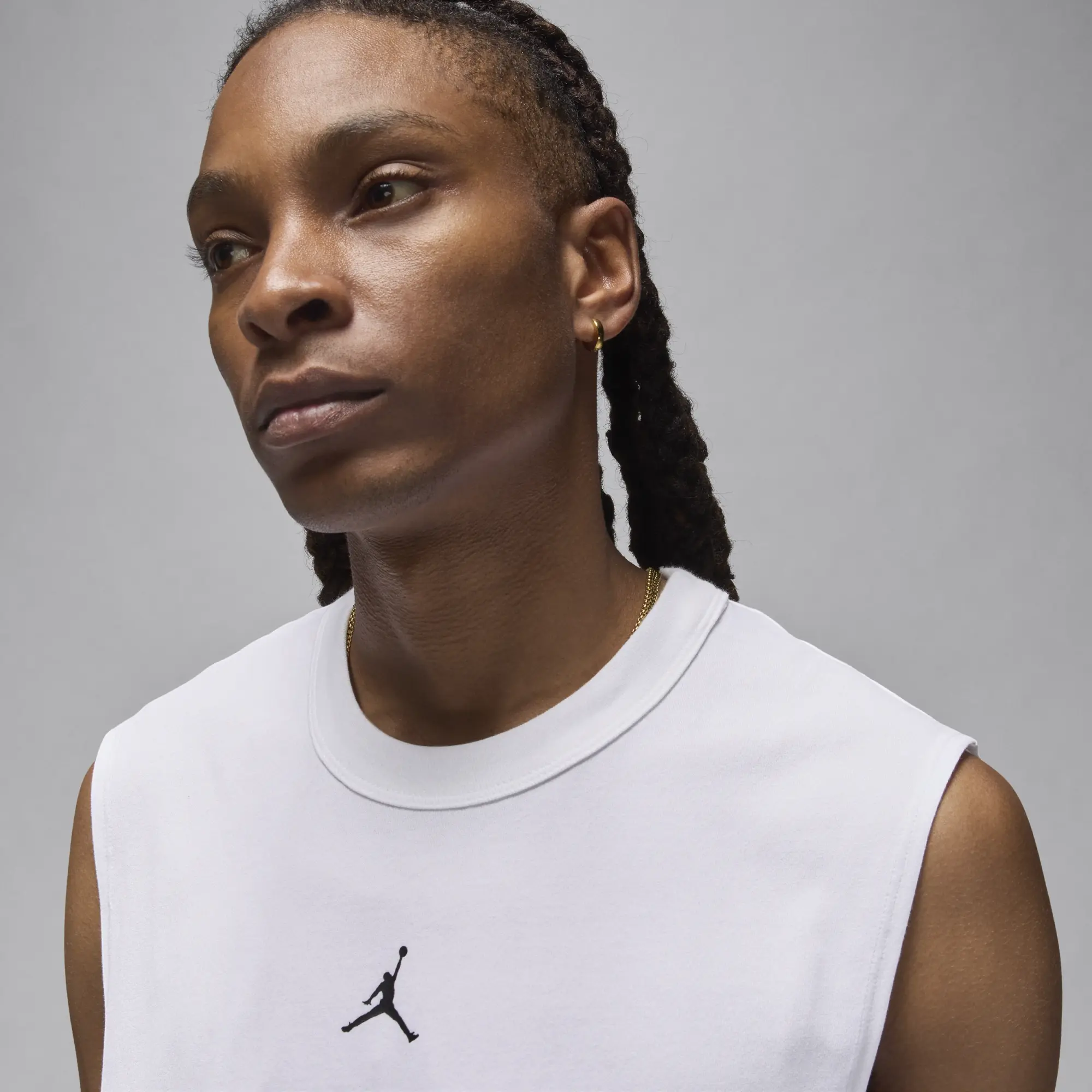 Nike Jordan Sport Men's Dri-FIT Sleeveless Top - White - Cotton/Polyester